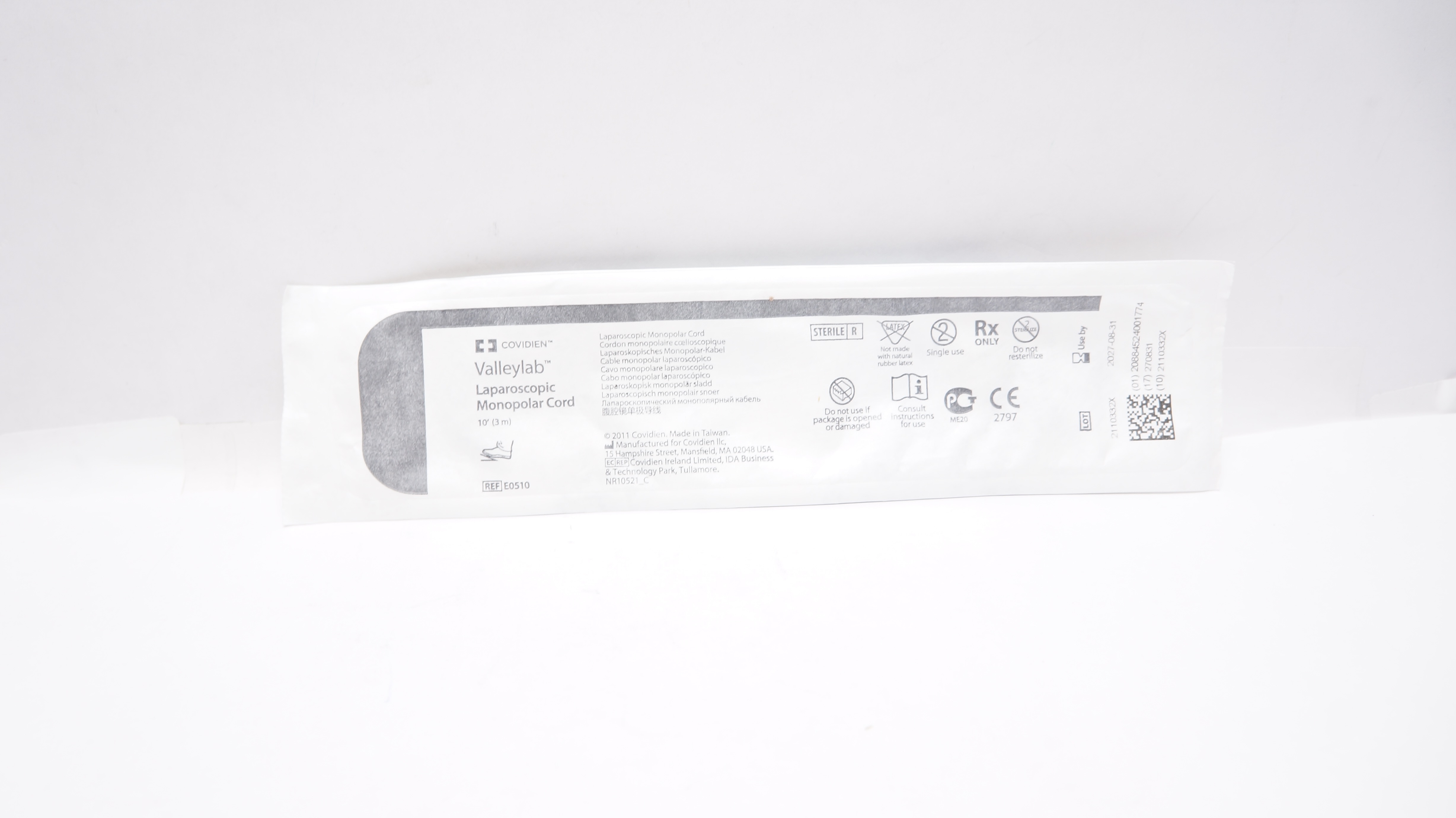 Covidien E0510 Valleylab Laparoscopic Monopolar Cord 10F