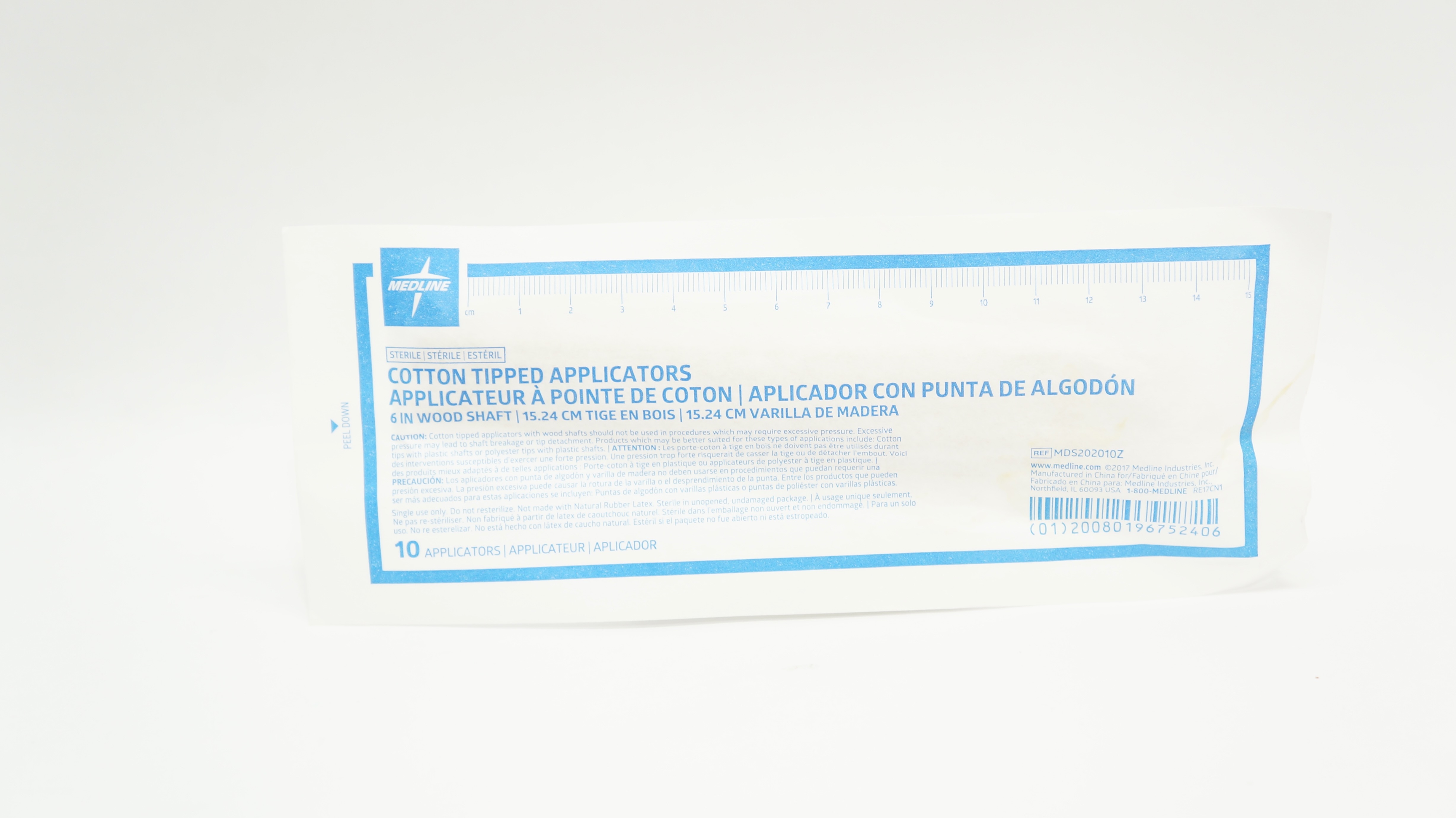 Medline MDS202010Z Cotton Tipped Applicators 6in Wood Shaft - Pack of 10
