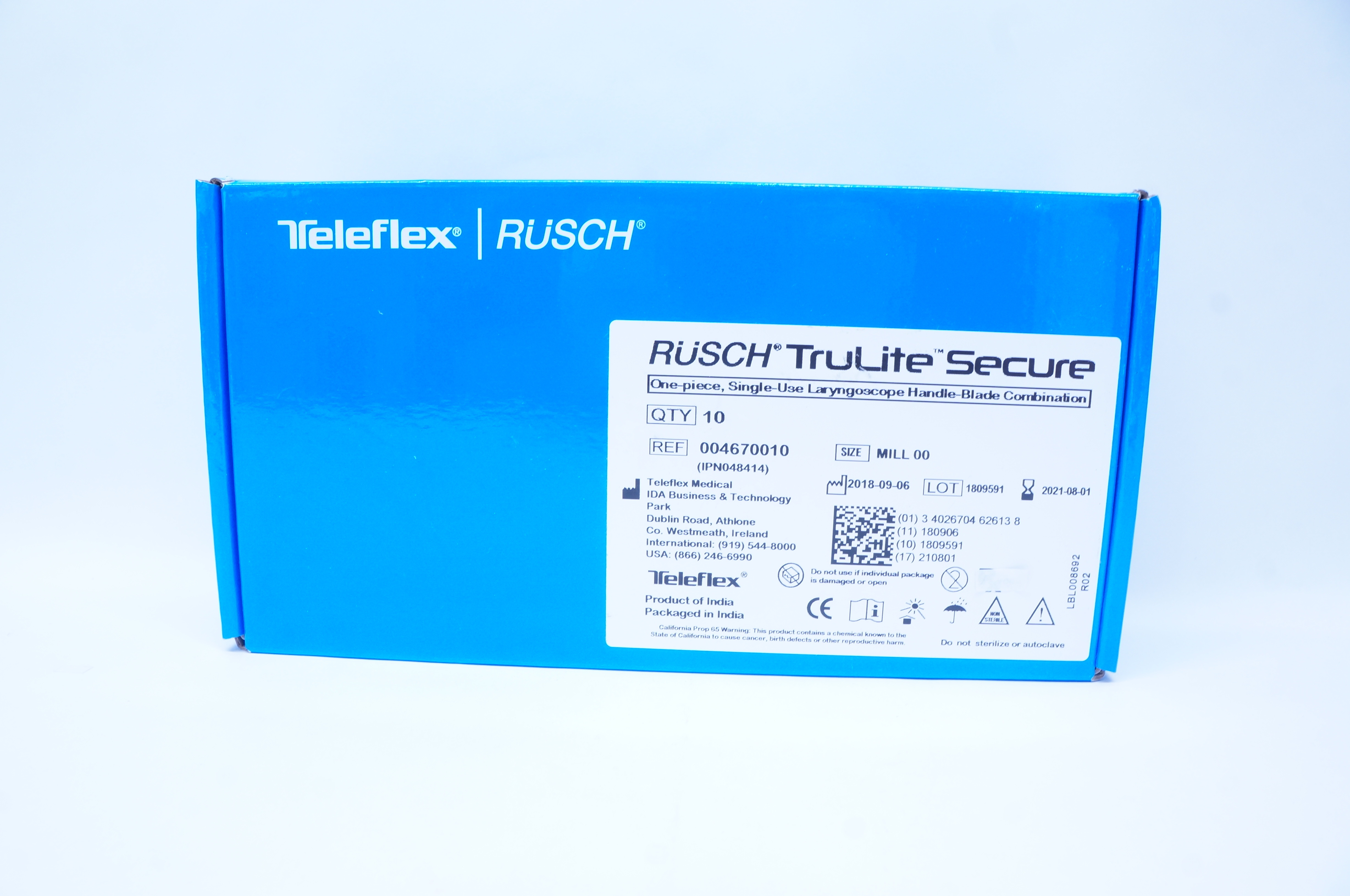 Teleflex 004670010 Rusch TruLite Secure Laryngoscope Handle-Blade - Box ...