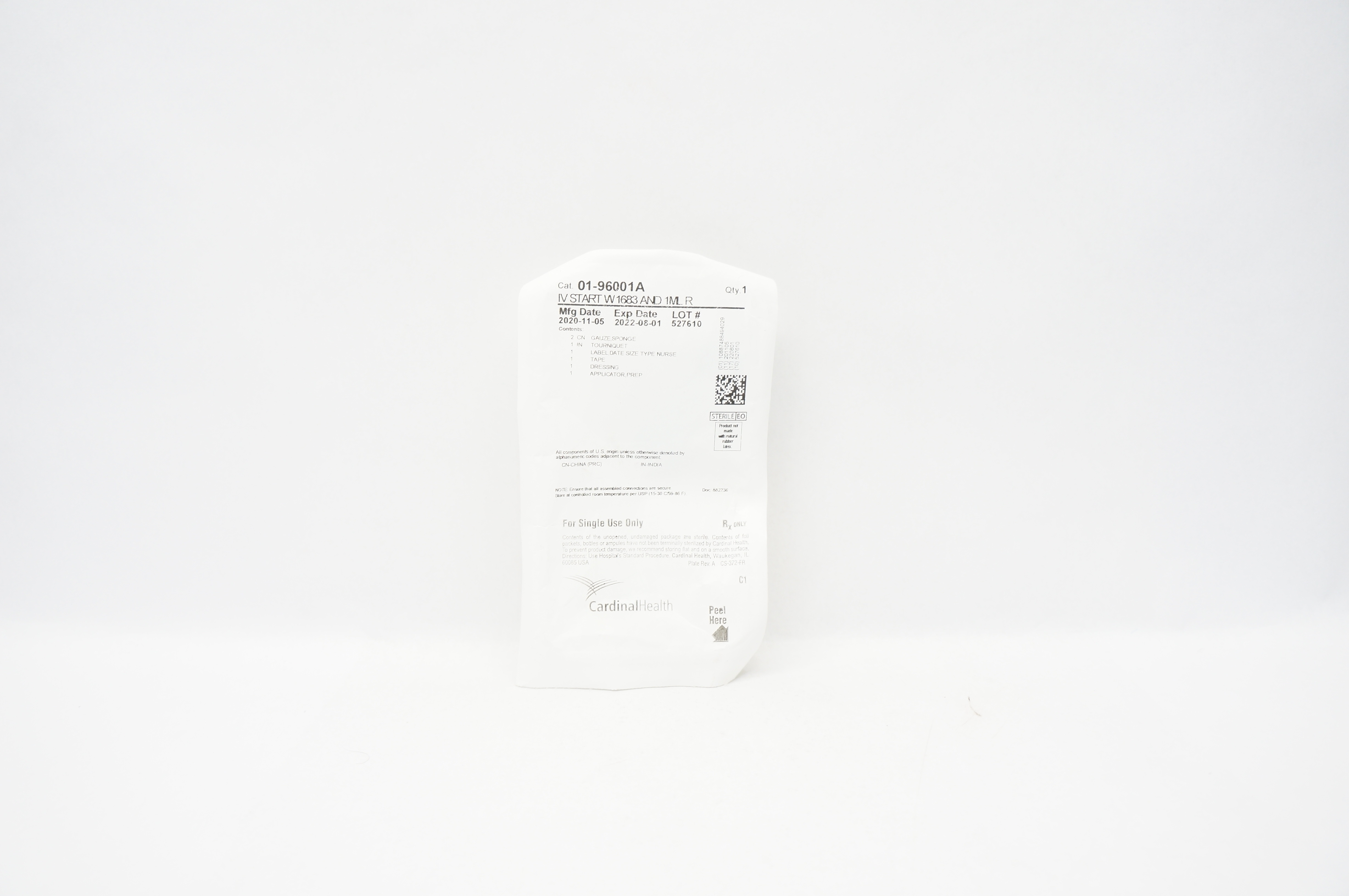Cardinal Health 01-96001A IV Start W 1683 AND 1Ml R Kit