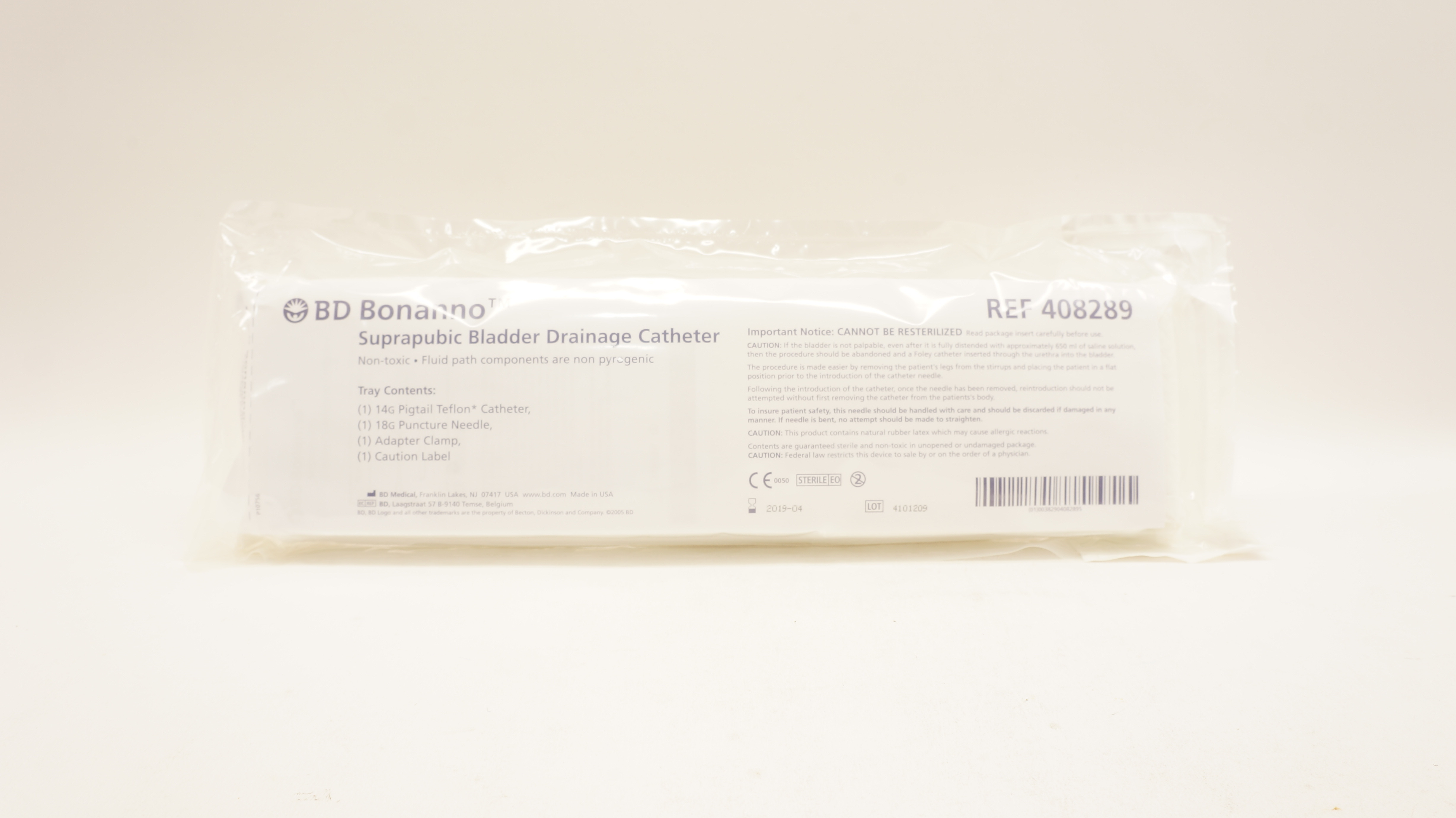 BD 408289 Bonanno Suprapubic Bladder Drainage Cath. 14G (x)