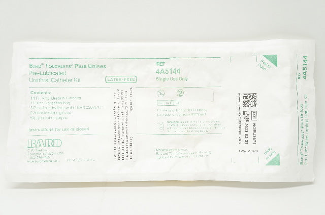 Bard 4А5144 Touchless Plus Unisex Pre-Lubricated Urethral Catheter Kit