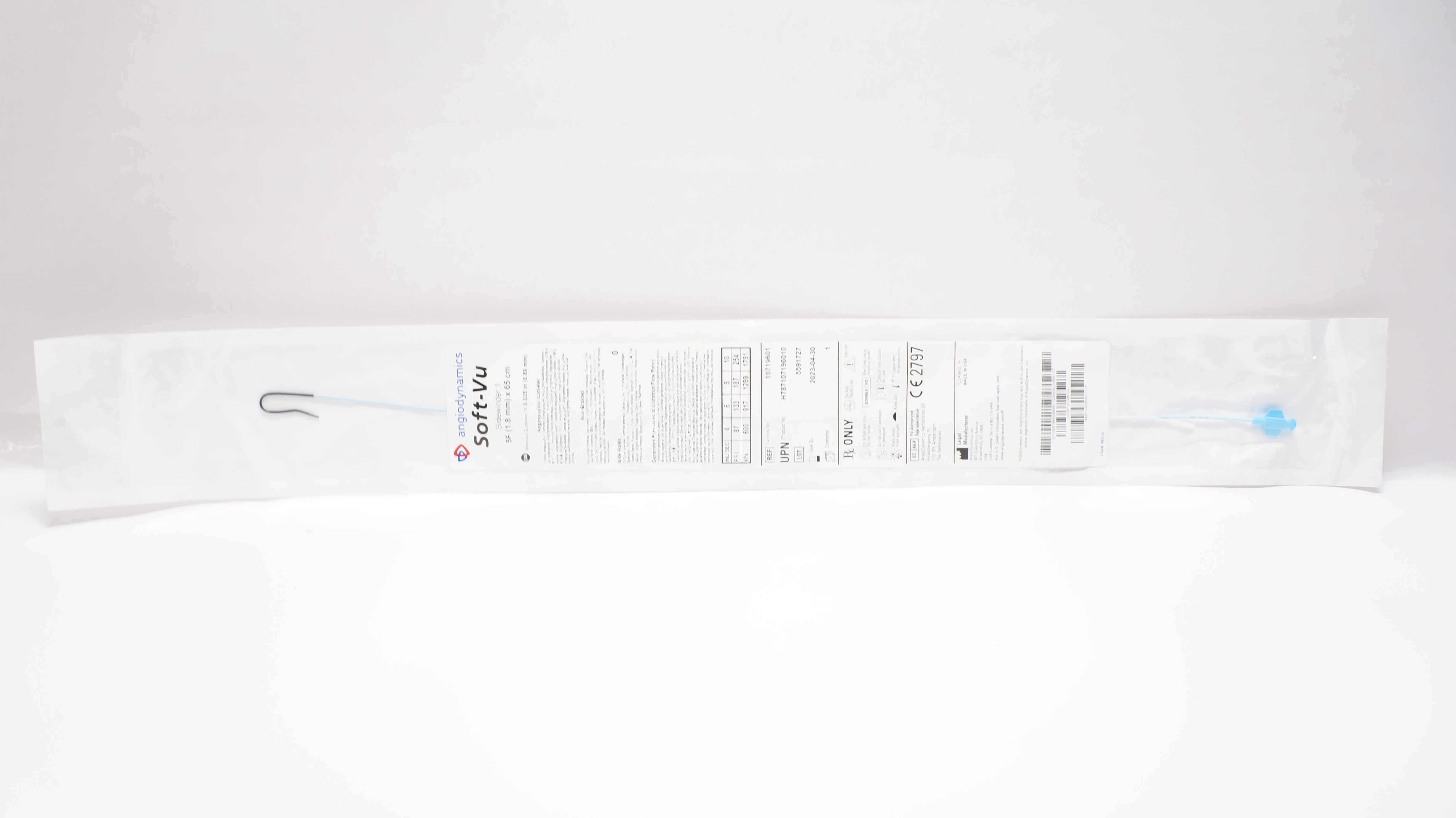 AngioDynamics 10719601 SoftVu Sidewinder 1 Angiographic Cath. 5F x