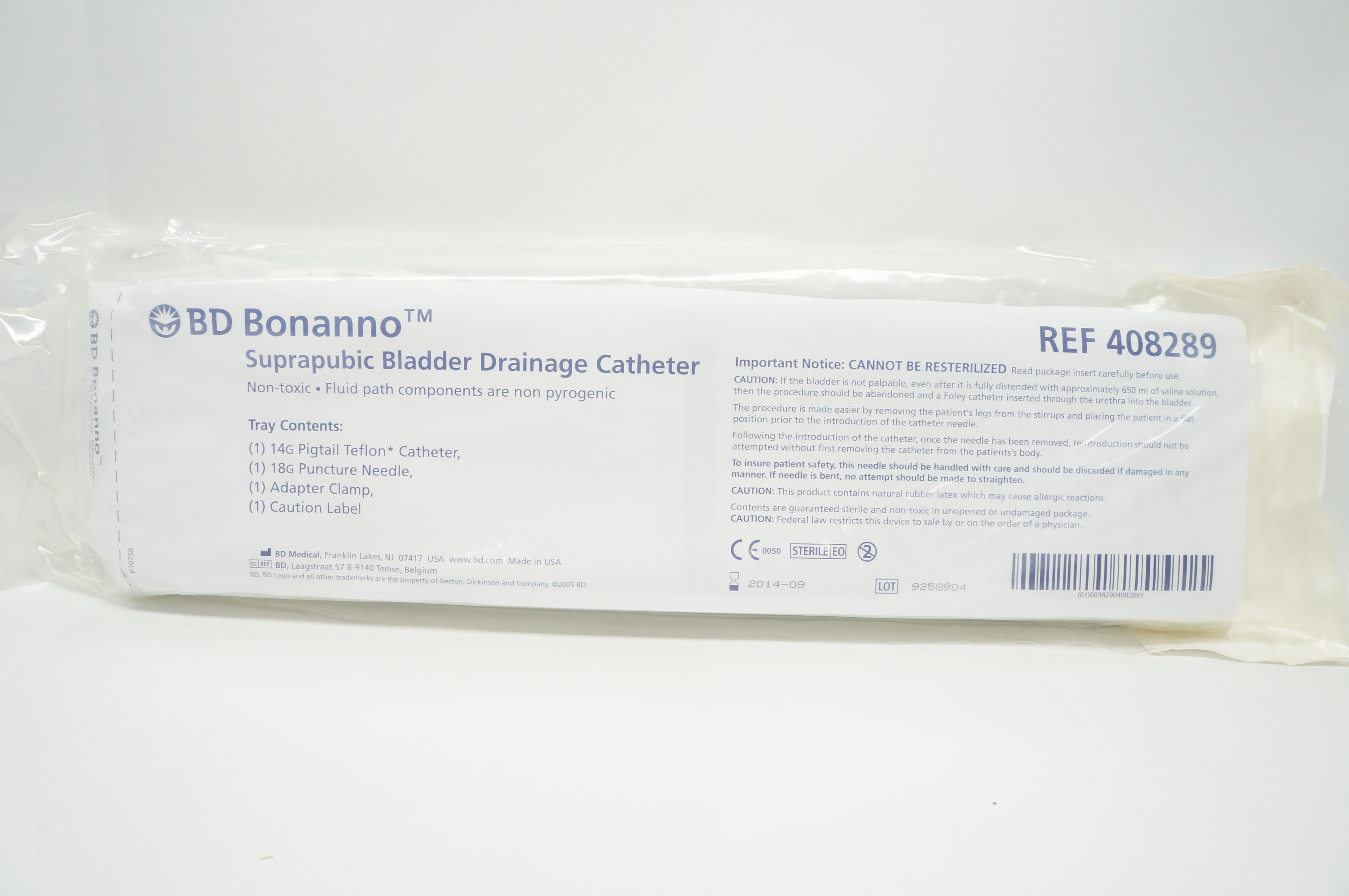 BD 408289 Bonanno Suprapubic Bladder Drainage Cath. 14G (x)