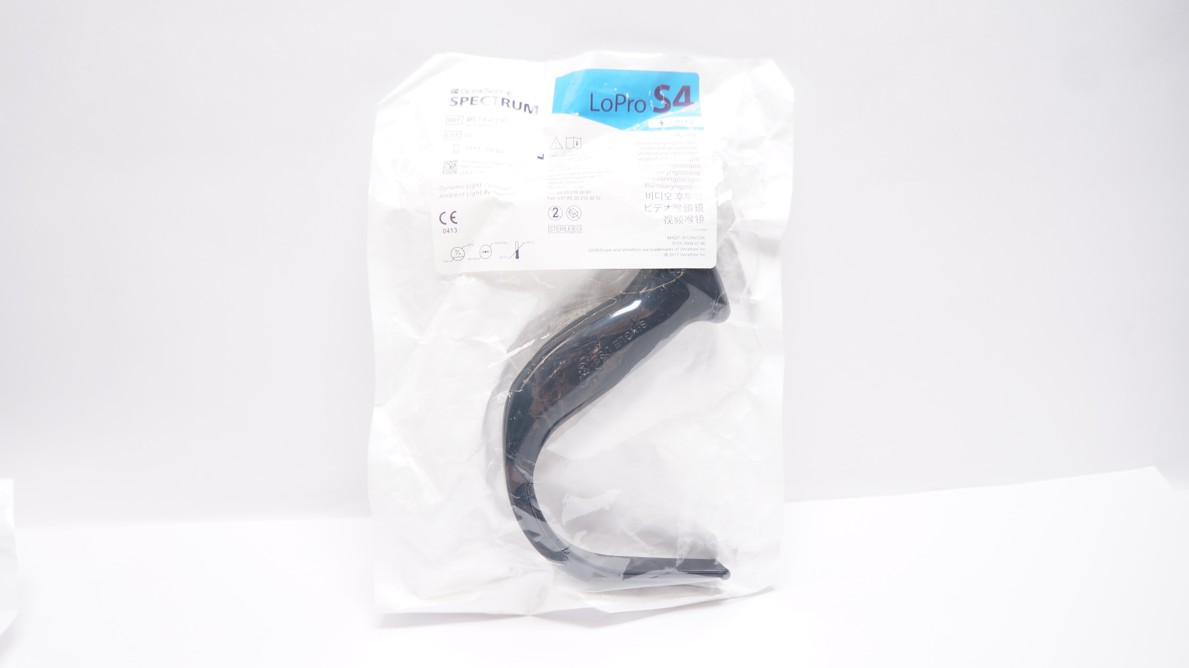 Verathon 0574-0195 GlideScope Spectrum LoPro S4 Video Laryngoscope >40kg (x)