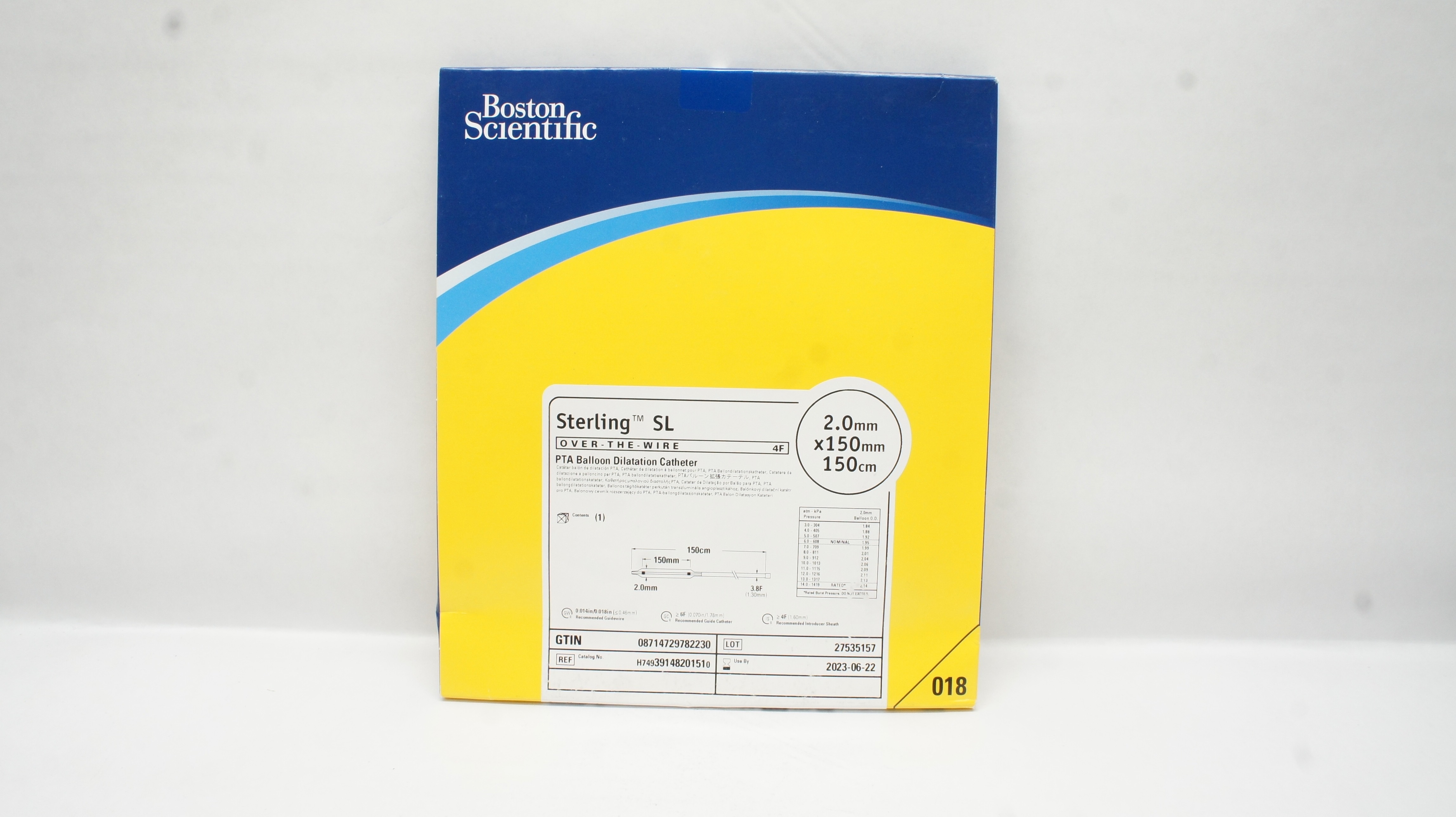Boston Scientific 3914820151 Sterling SL PTA Balloon Dilatation Cath. 4F (x)