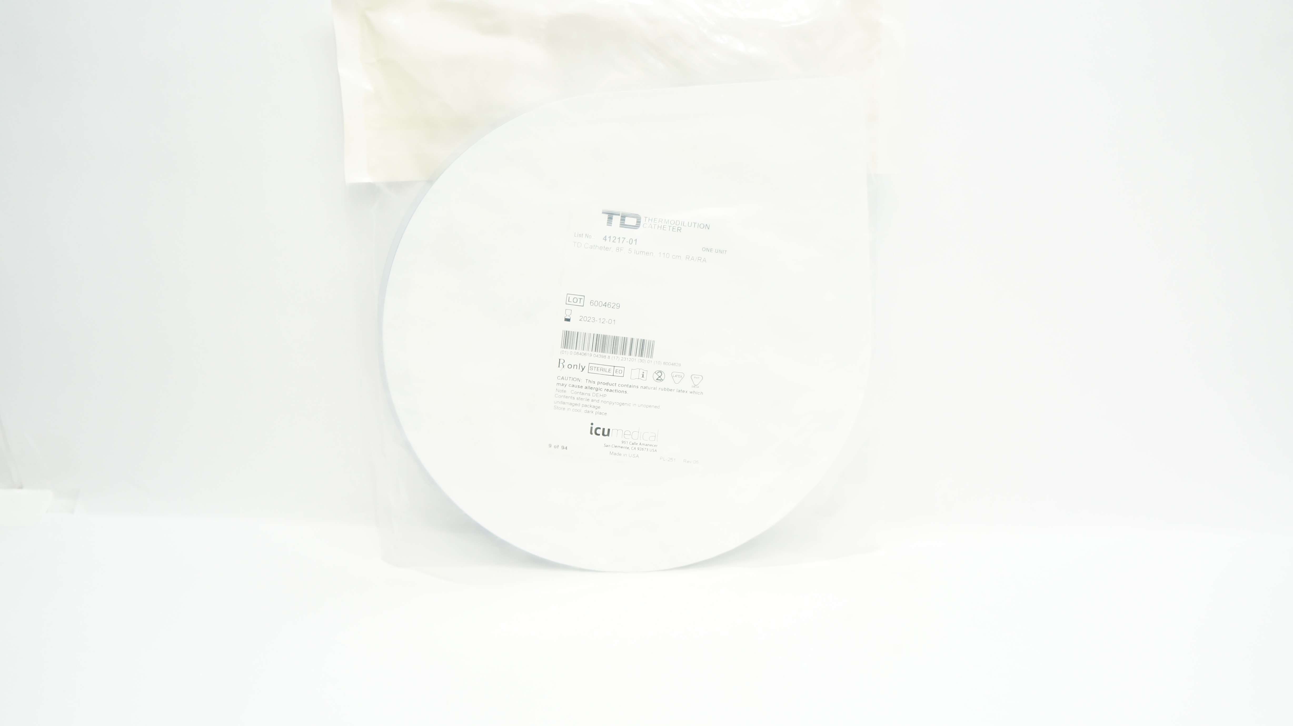 ICU Medical 41217-01 TD Thermodilution Cath.  5 Lumen 8F x 110cm