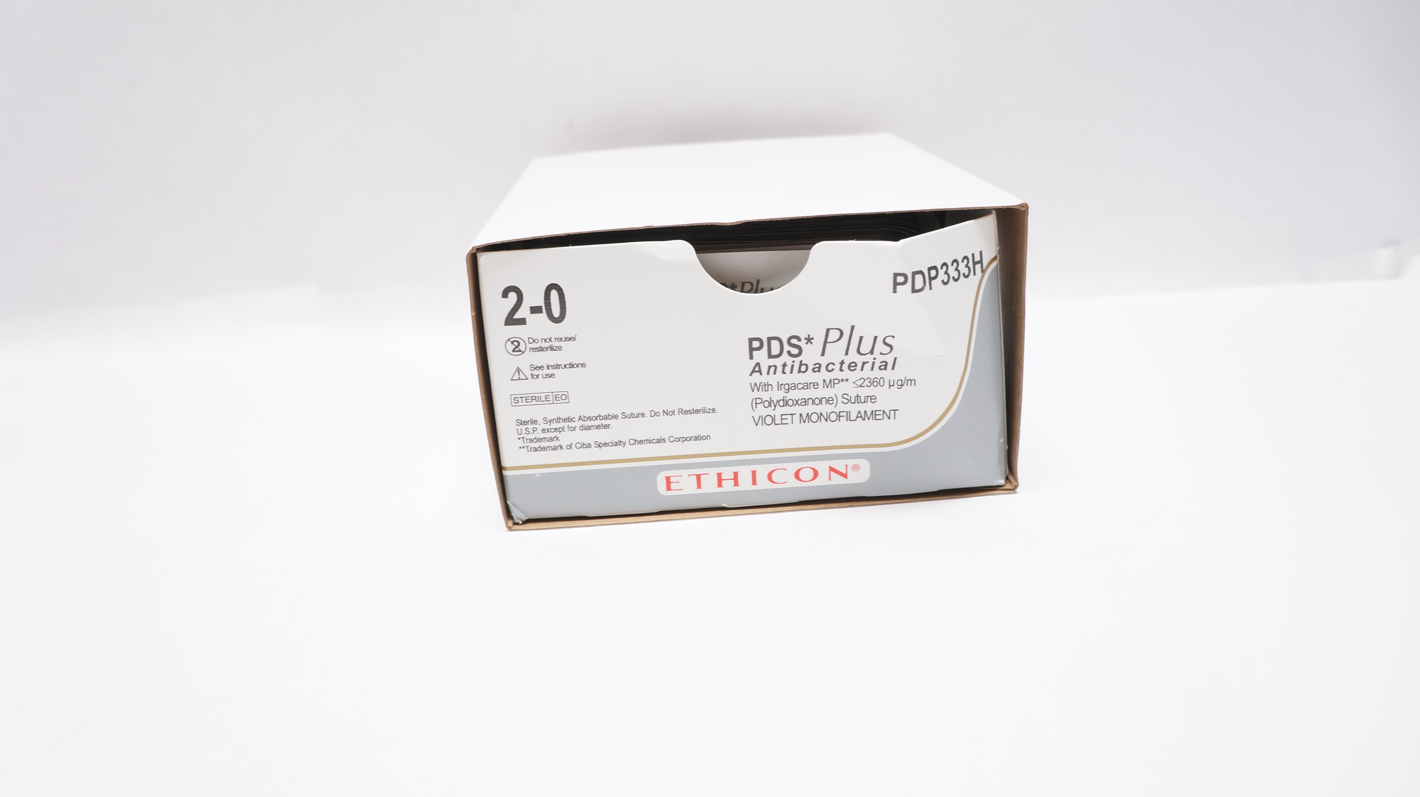 Ethicon PDP333H 2-0 PDS Plus CT-2 26mm 1/2c, Taper 27inch (x) - Box of 36
