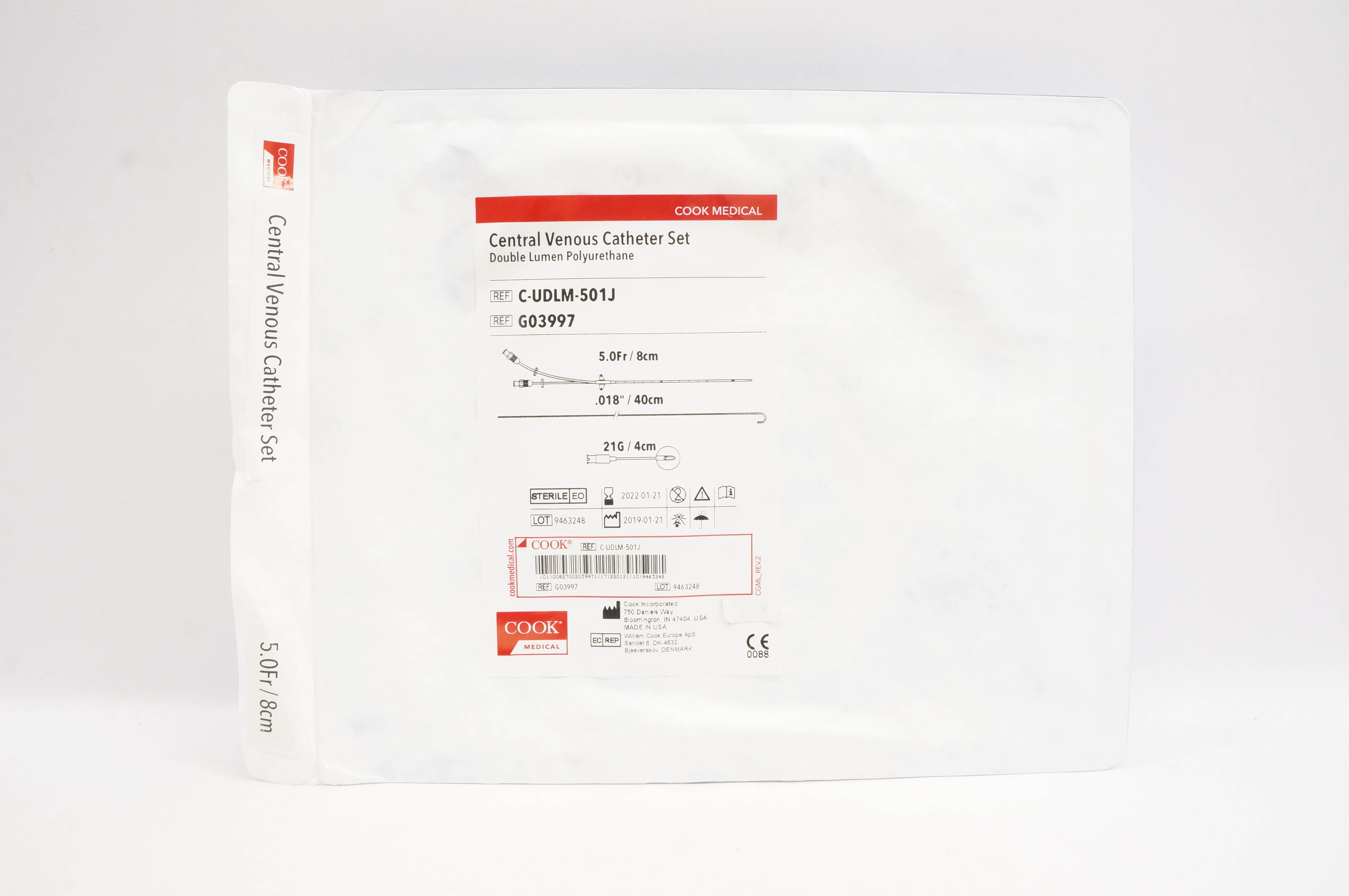 Cook Medical G03997 Central Venous Cath. Set 5.0 Fr x 8 cm (x)