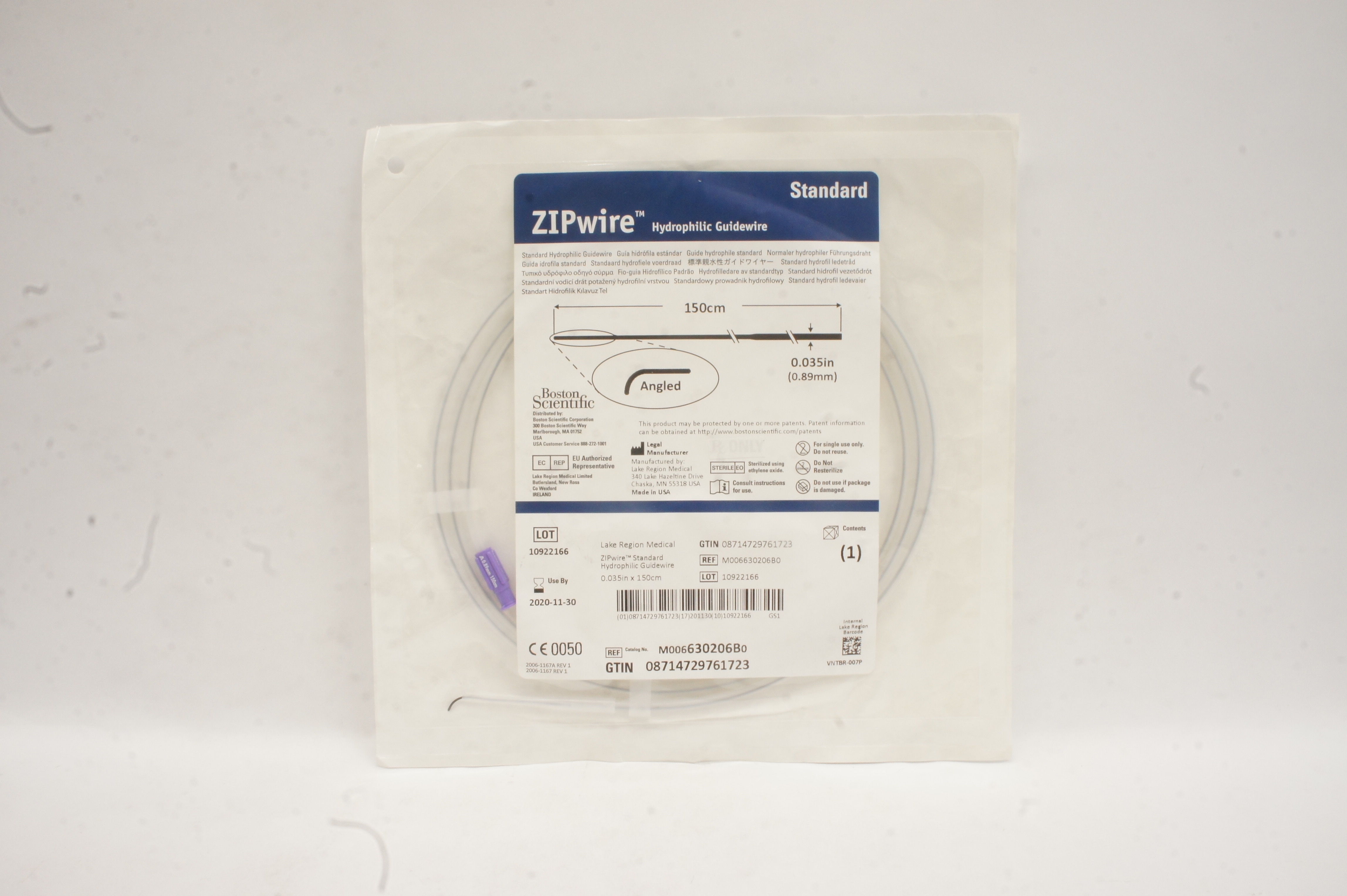 Boston Scientific 630206B Hydrophilic Guidewire 0.035in x 150cm (x)
