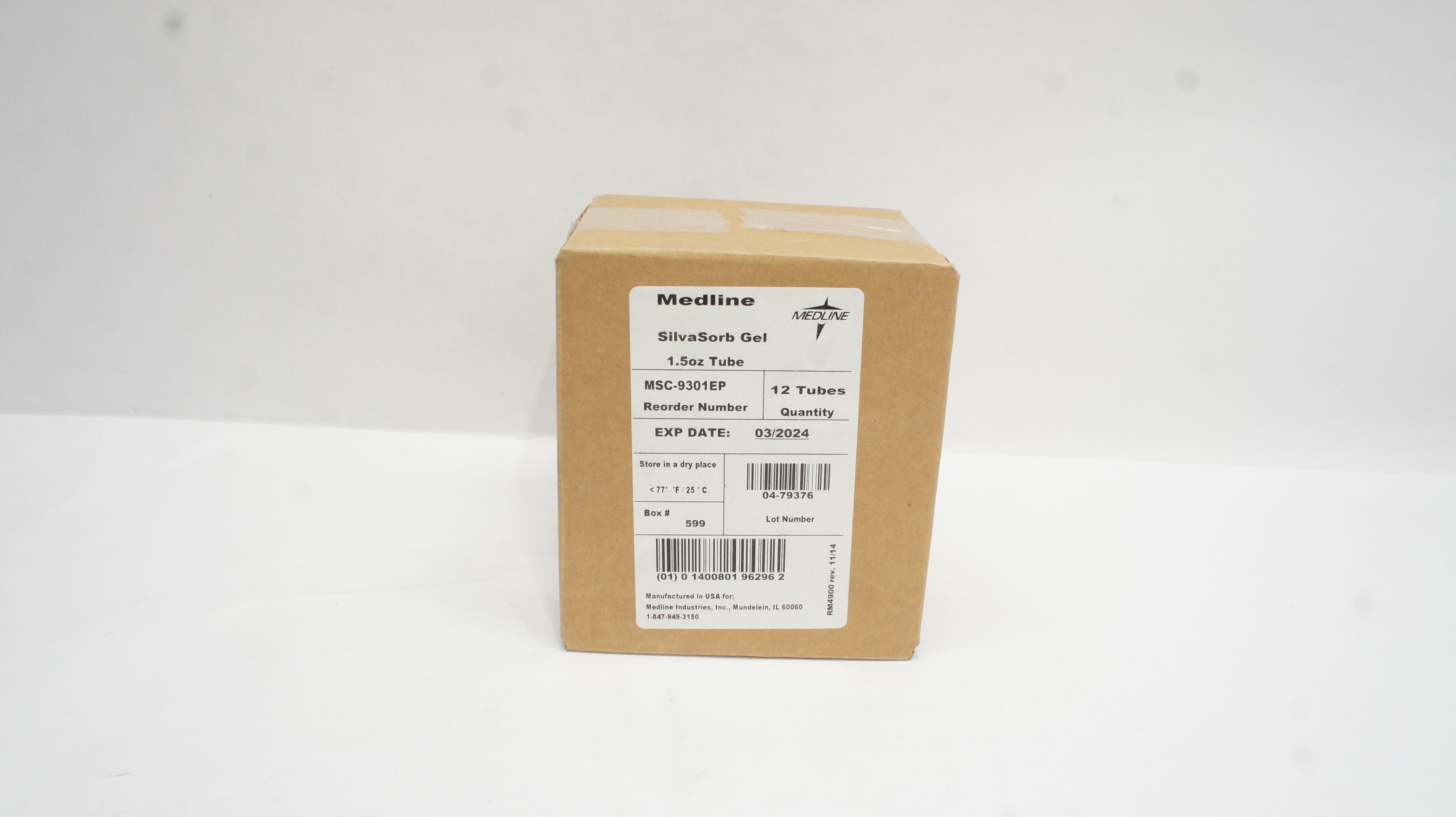 Medline MSC-9301EP SilvaSorb Gel 1.5oz Tube - Case of 11