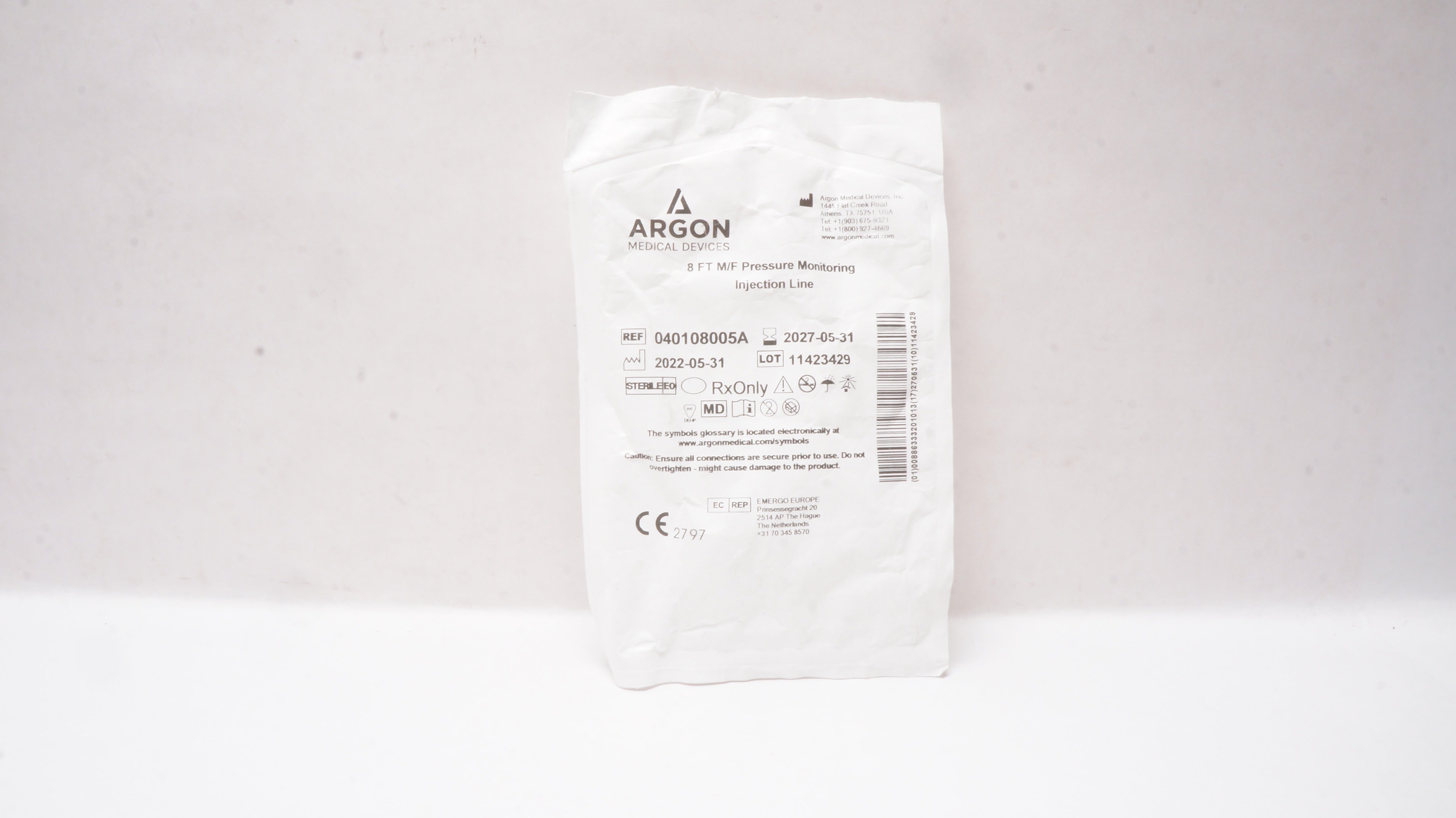 Argon 040108005A M/F Pressure Monitoring Injection Line 8Ft.