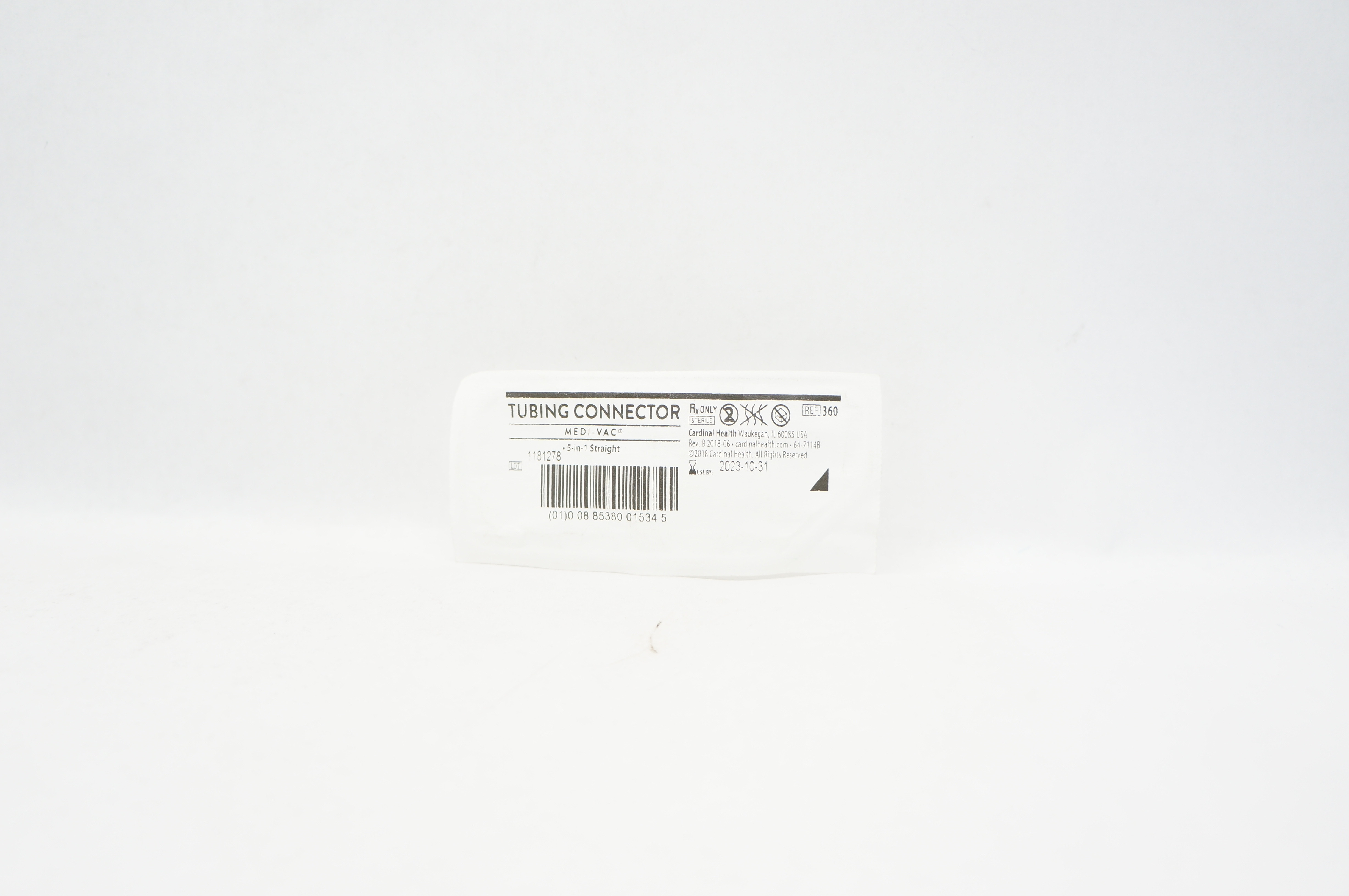 Cardinal Health 360 Medi-VAC Tubing Connector 5 in 1 Straight