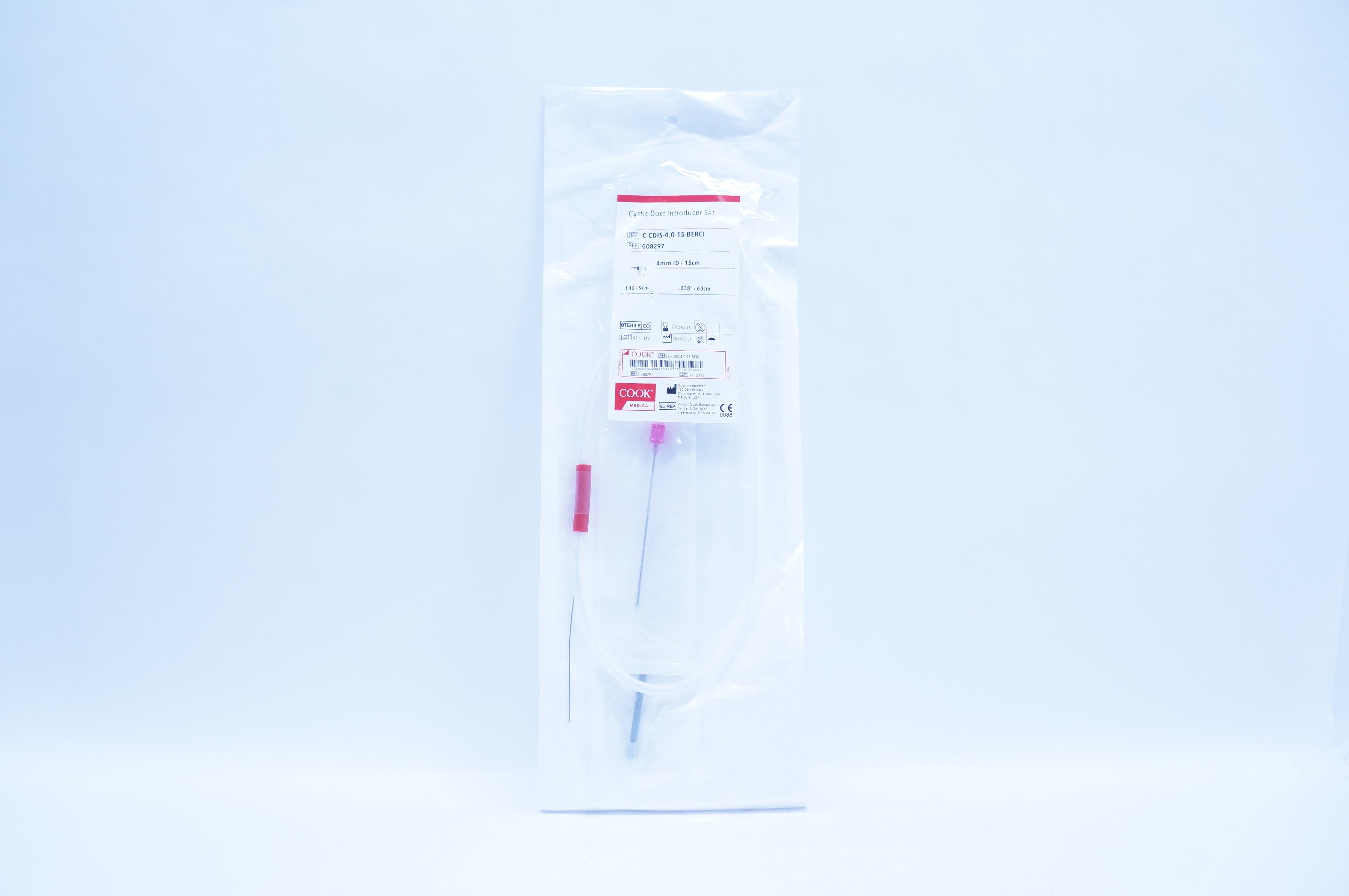 Cook Medical G08297 Cystic Duct Introducer Set 4mm/15cm x 18G x .038in.