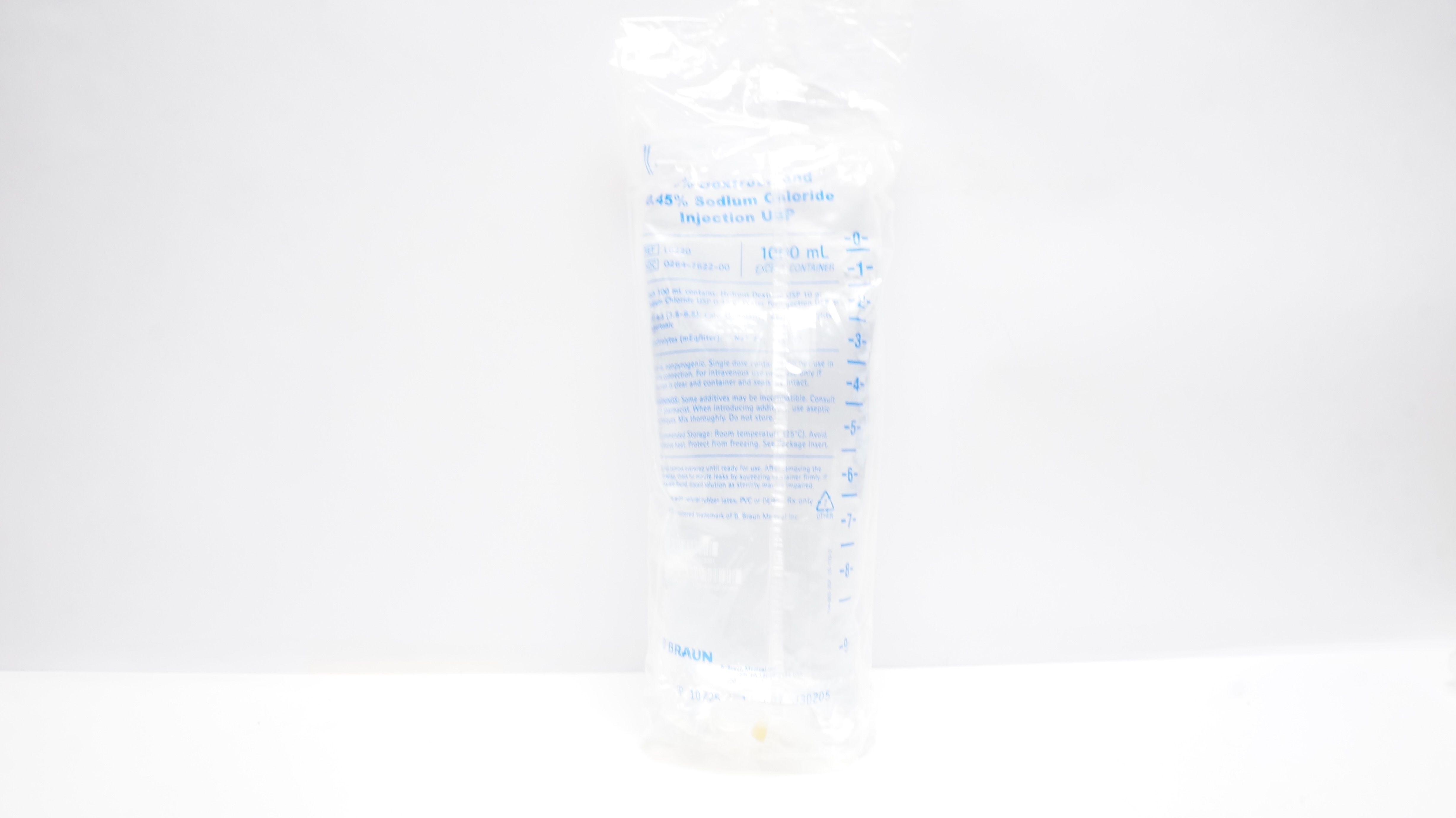 B.Braun L6220 10% Dextrose and 0.45% Sodium Chloride Injection USP, 1000 mL