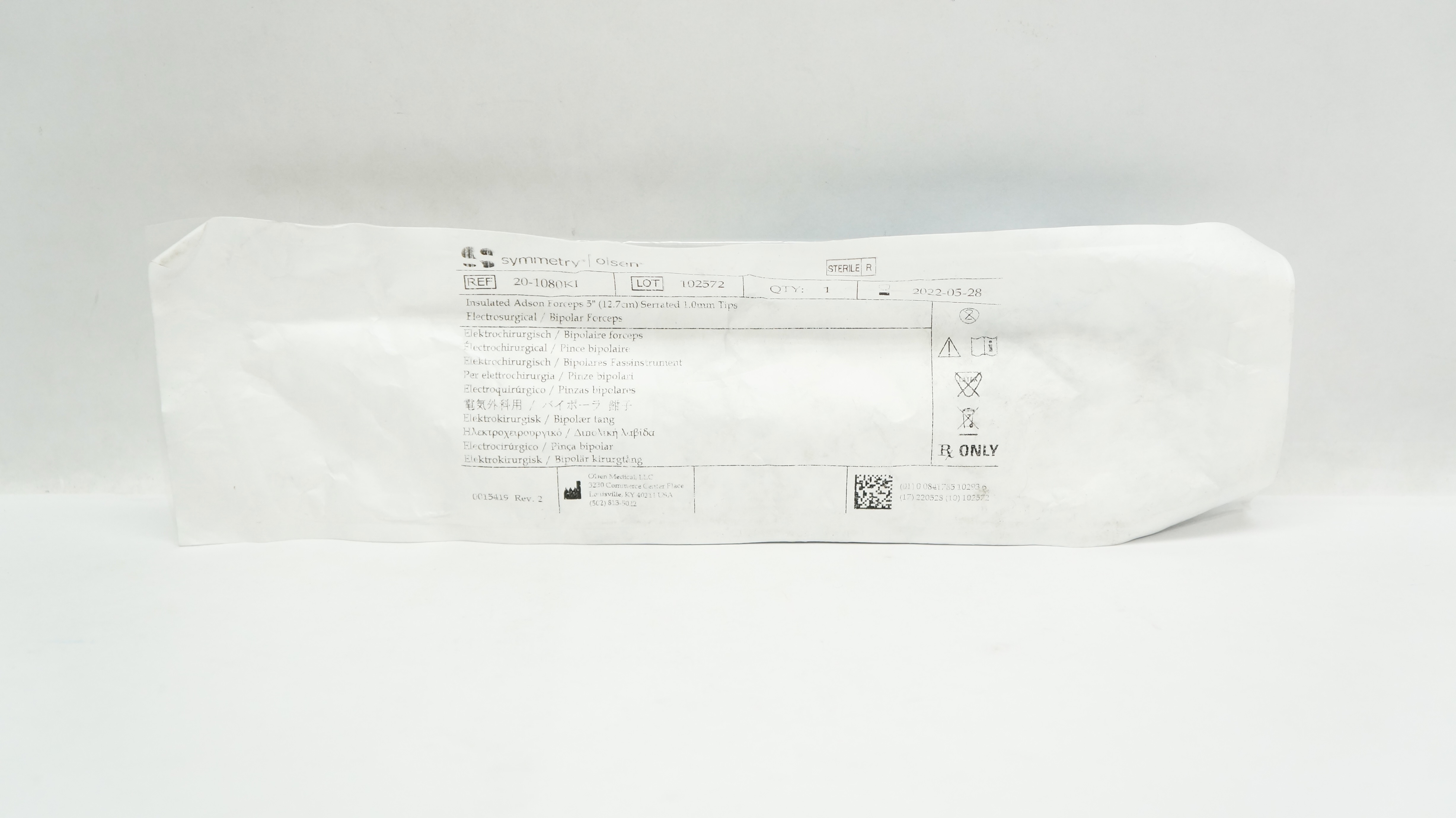 Olsen Medical 20-1080KI Symmetry Insulated Adson Forceps 5inch x 1.0mm (x)