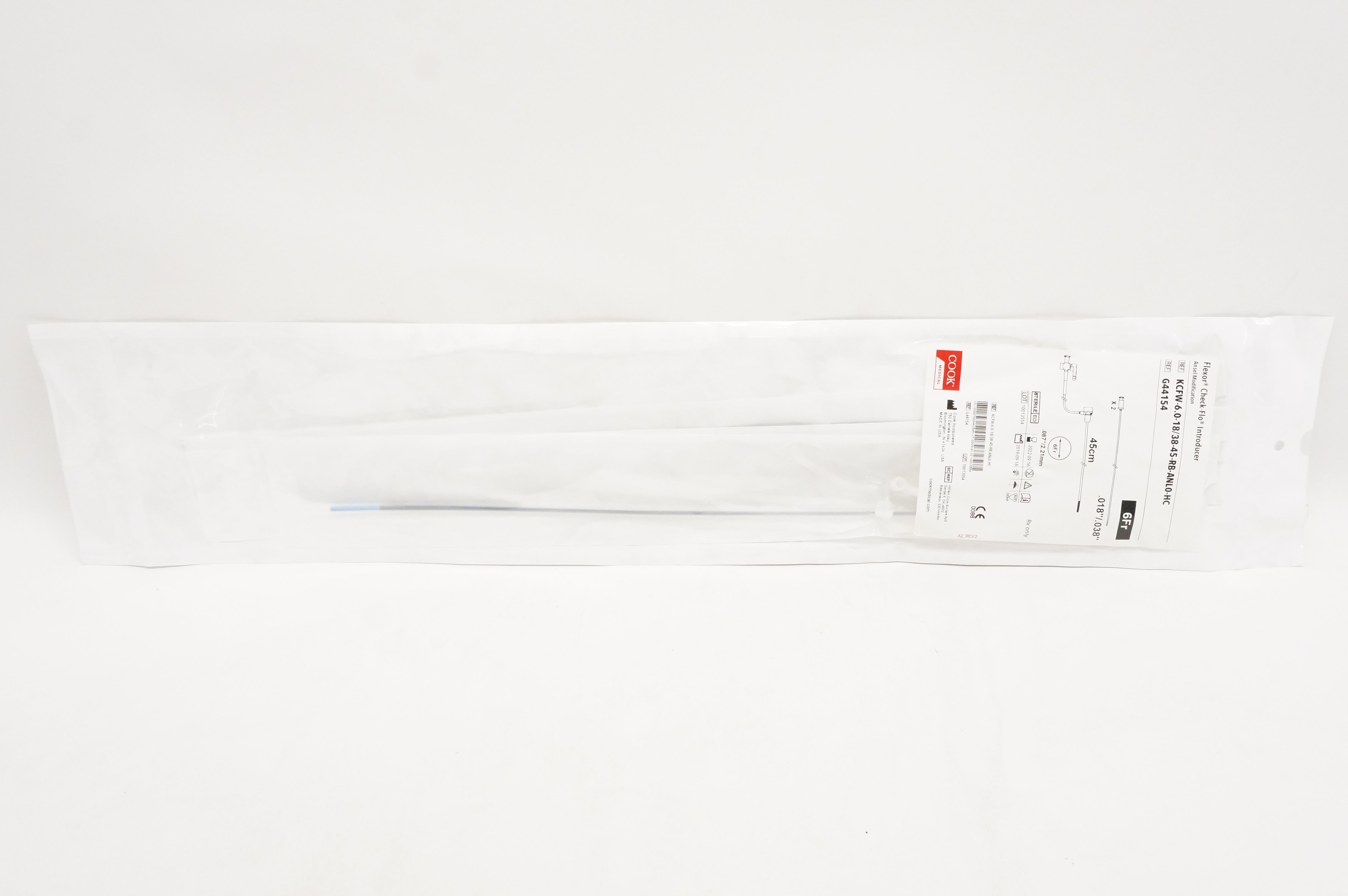 Cook Medical G44154 Flexor Check-Flo Introducer 6Fr x .018 x .038inch x ...