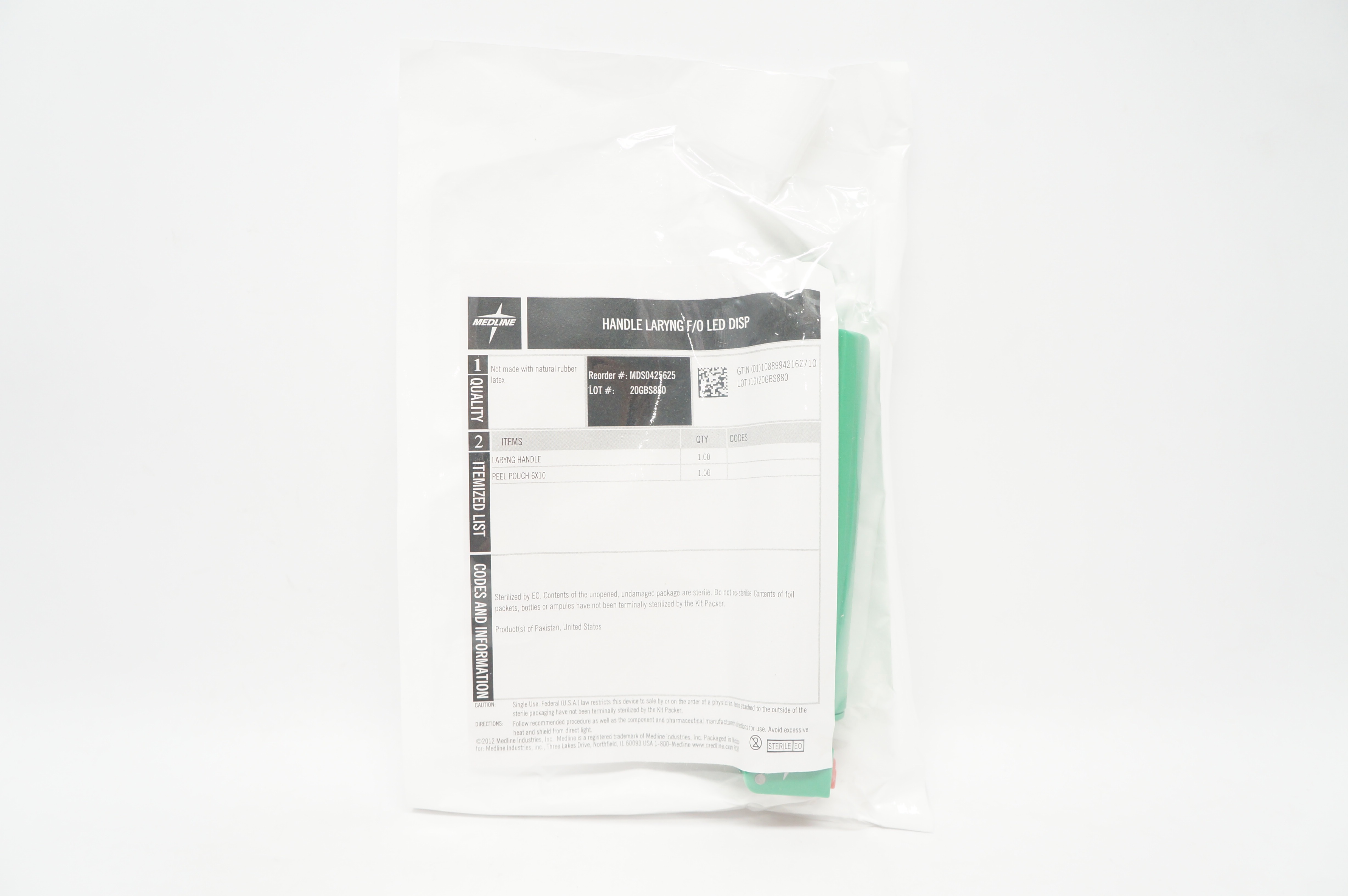 Medline MDS0425625 Handle Laryng F/O Led Disp