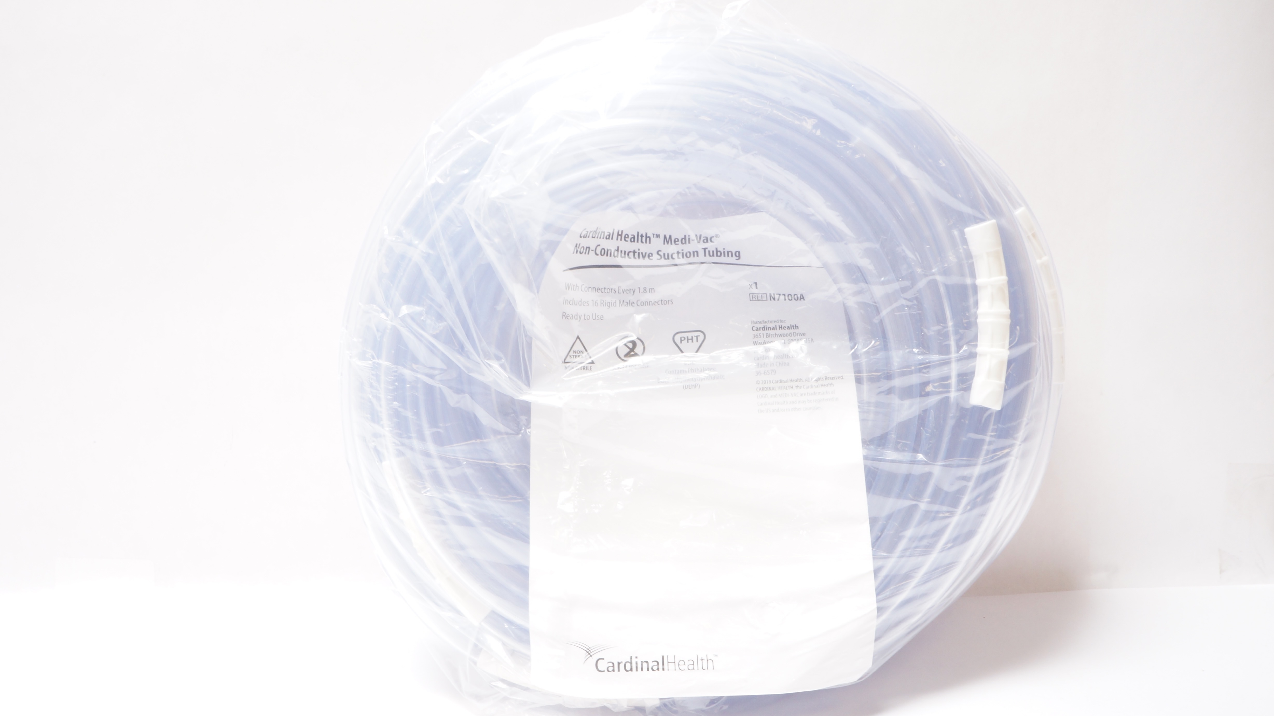 Cardinal Health N7100A Non-Conductive Suction Tubing 7mm x 30.5m