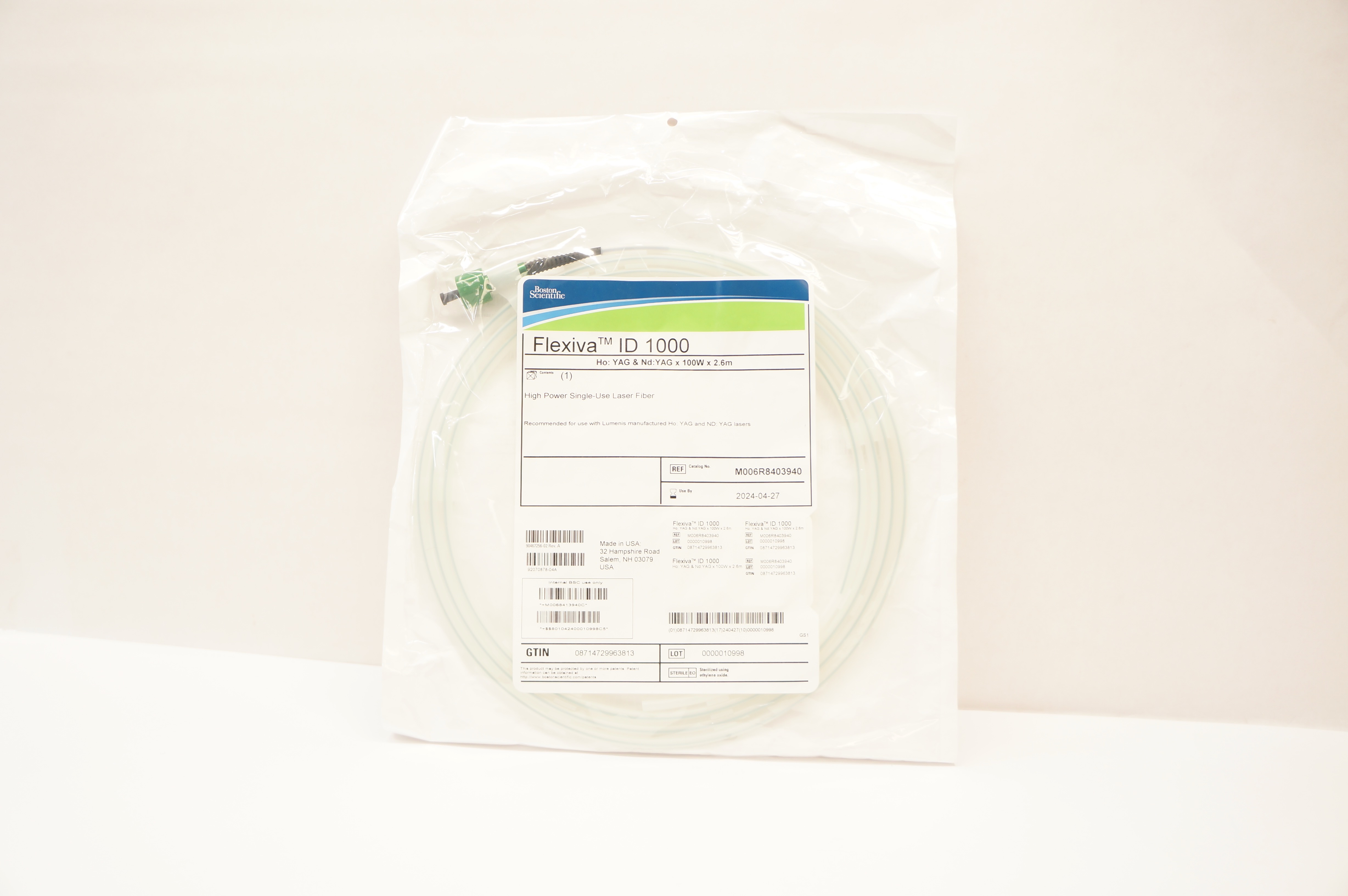 Boston Scientific M006R8403940 Flexiva ID 1000 Ho: YAG &Nd: YAG x 100W x 2.6m