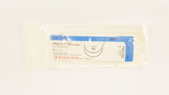 Ethicon 8843 2-0 Prolene Polypropylene Stre MH 36mm 1/2c Taper, 36 inch