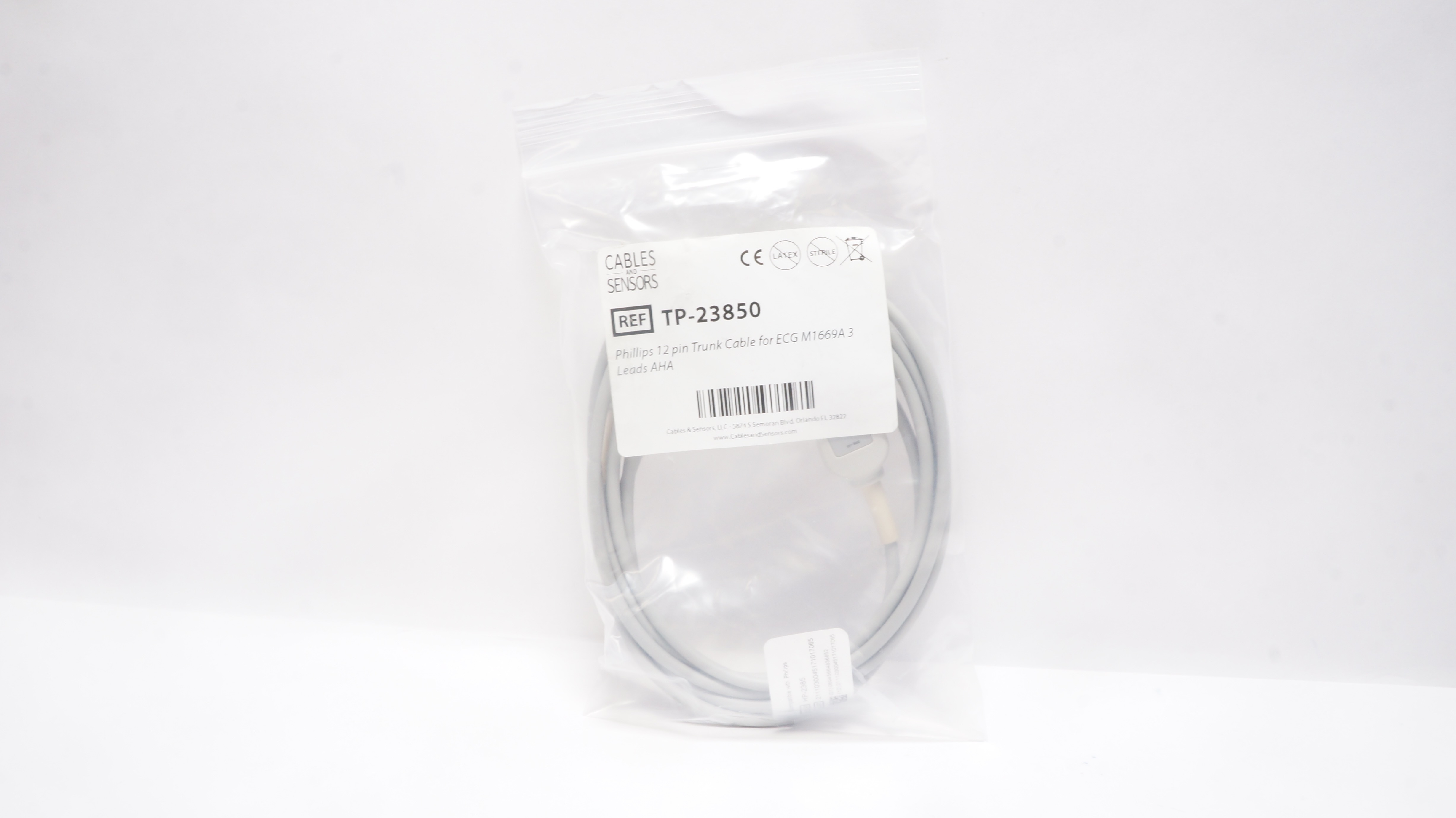 Cables & Sensors TP-23850 Phillips 12 pin Trunk Cable for ECG M1669A 3 Leads AHA