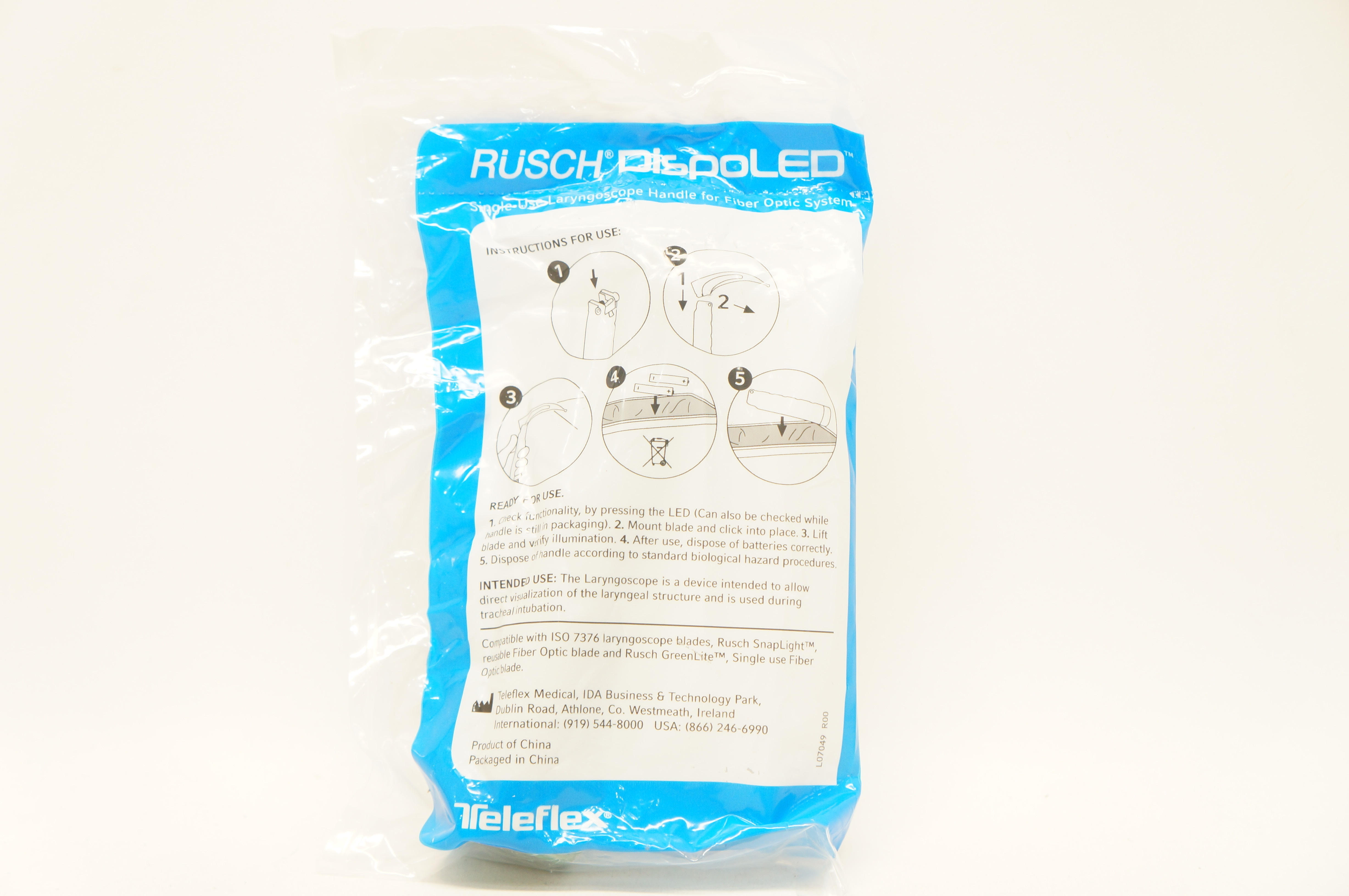 Teleflex 77700 Rusch Dispoled Laryngoscope Handle Medium