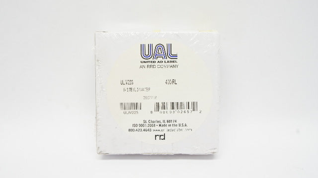 UAL United AD Label ULIV223,  IV Site YL 2-1/4 x 7/8 - Roll of 420