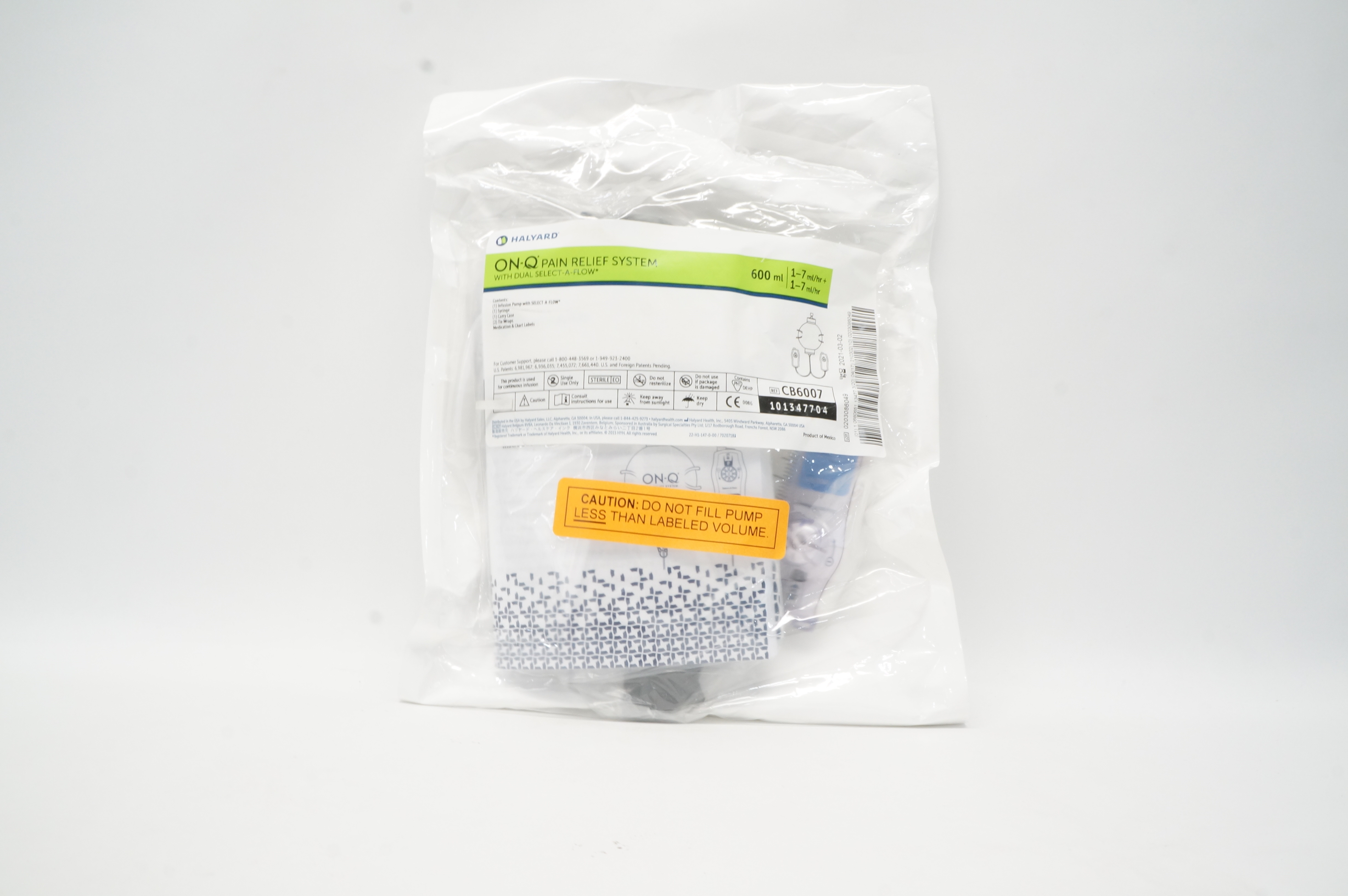 Halyard CB6007 ONQ Pain Relief System With Dual SelectAFlow 600 ml (x)