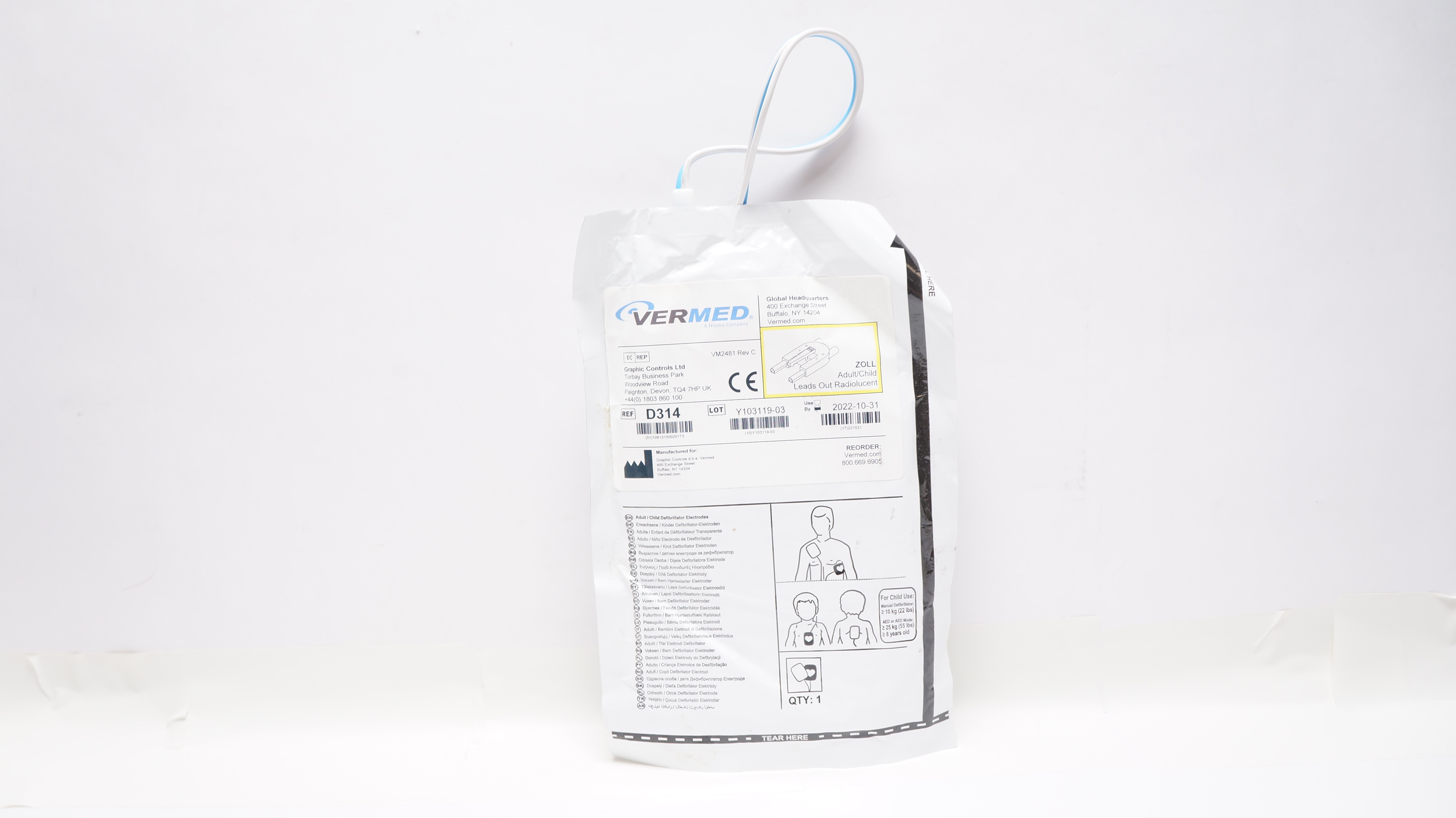 Vermed D314 Adult/Child Defibrillator Electrodes (x)