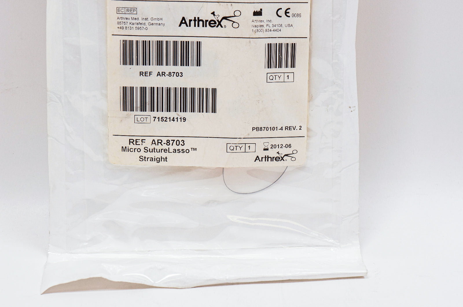 Arthrex AR-8703 Micro Suture Lasso Straight (x)