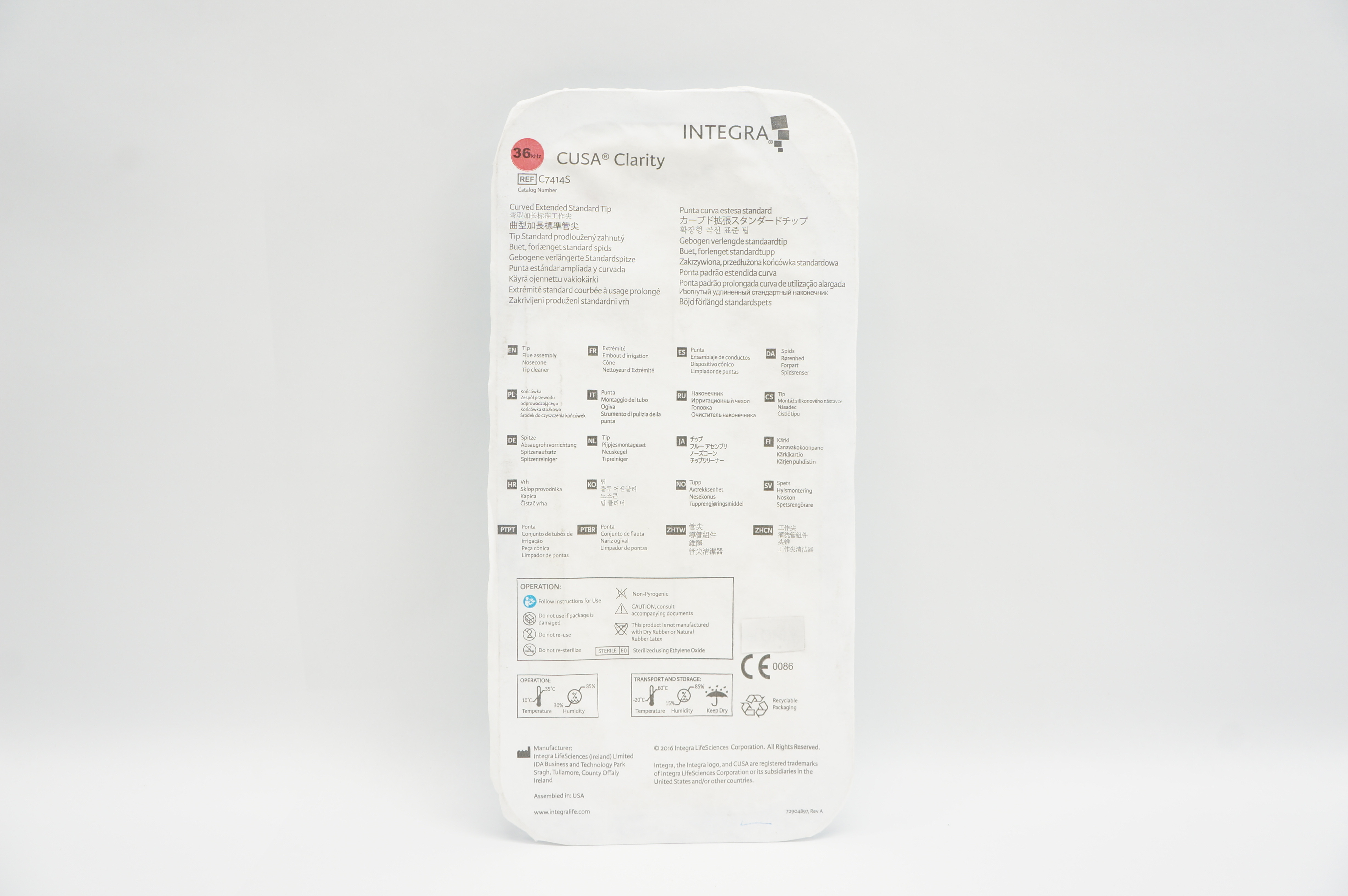 Integra LifeSciences C7414SEA CUSA Clarity Curved Extended Standard Tip (x)