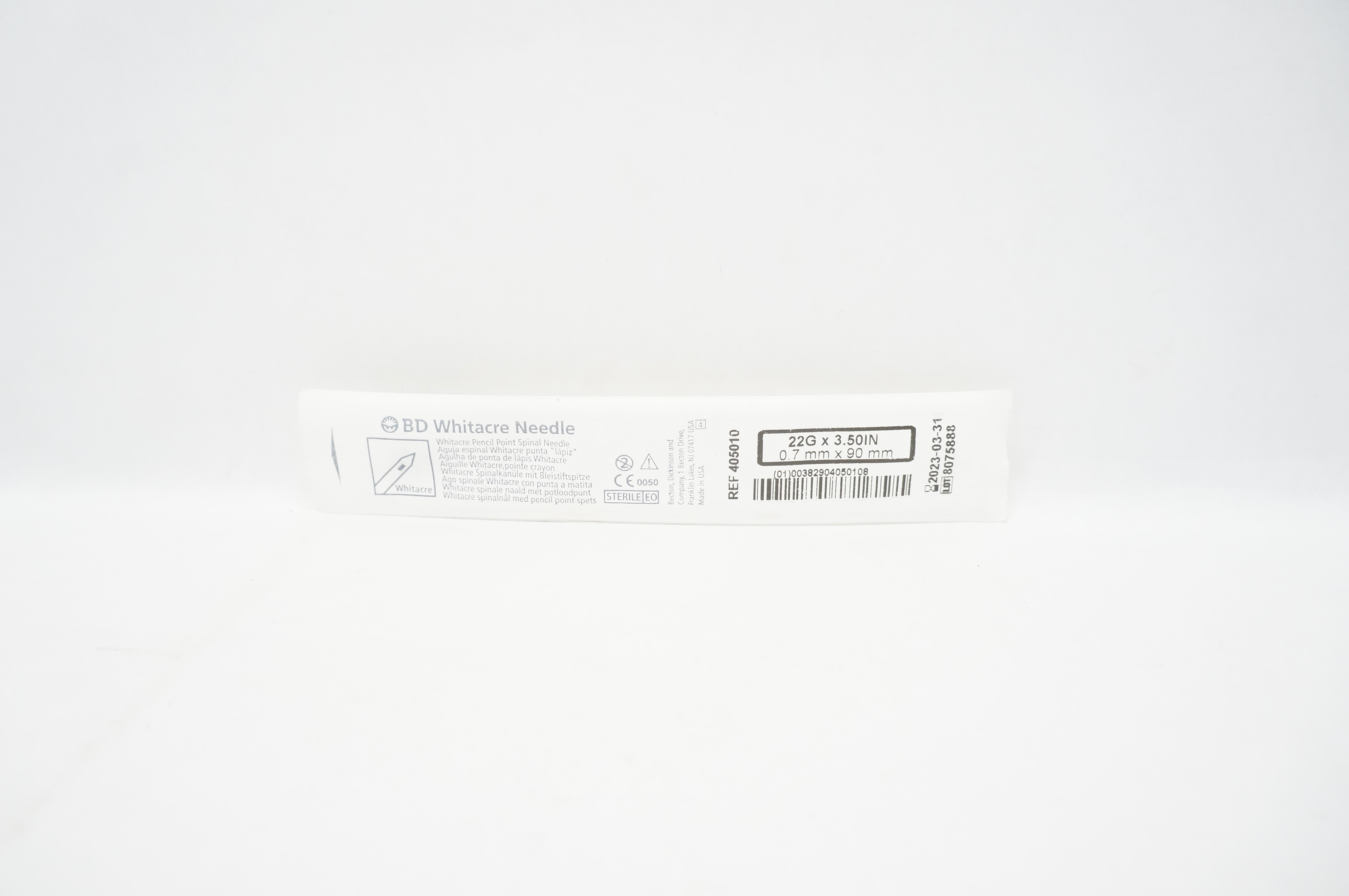 BD 405010 Whitacre Needle 22Ga x 3.50inch