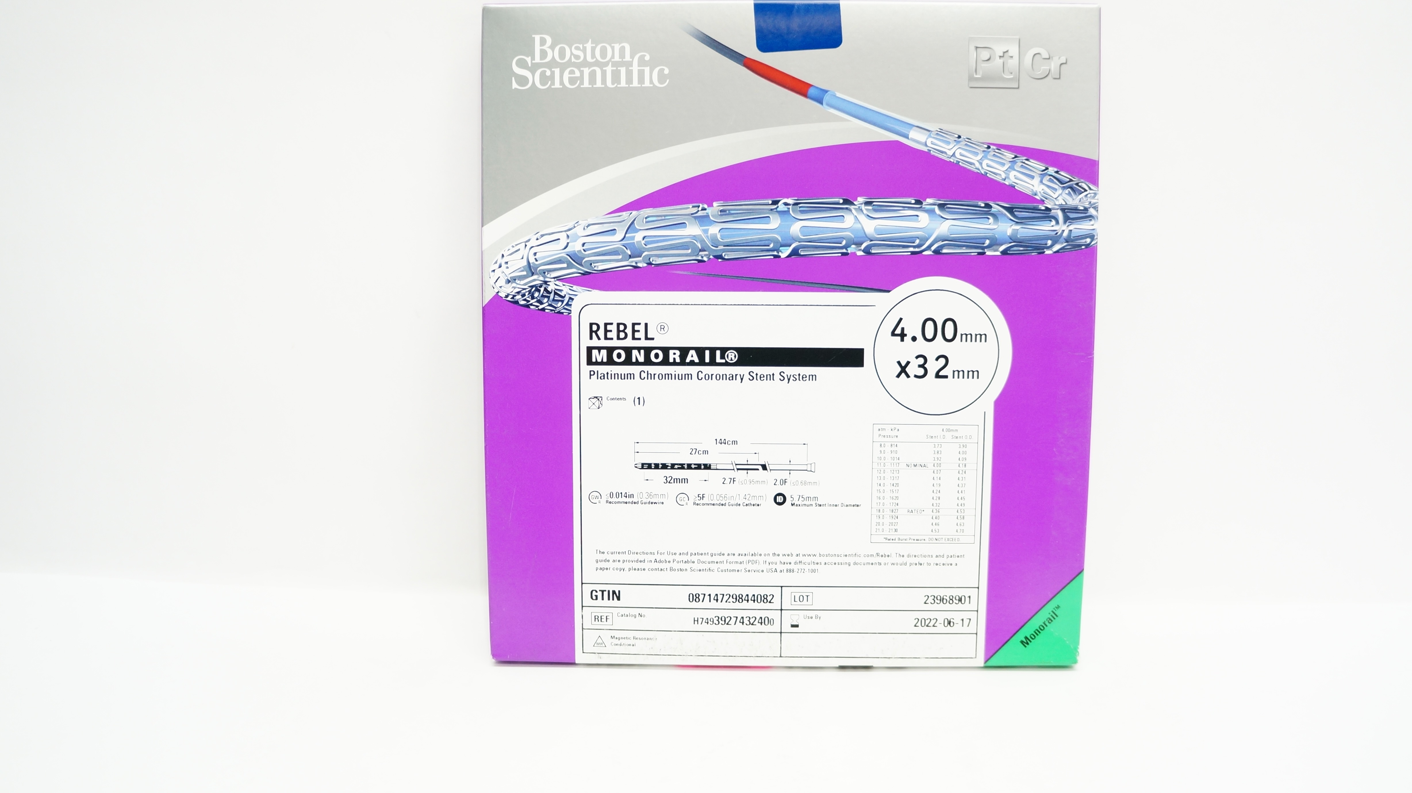 Boston Scientific 392743240 Rebel Monorail Stnt System 4.00mm x 32mm (x)