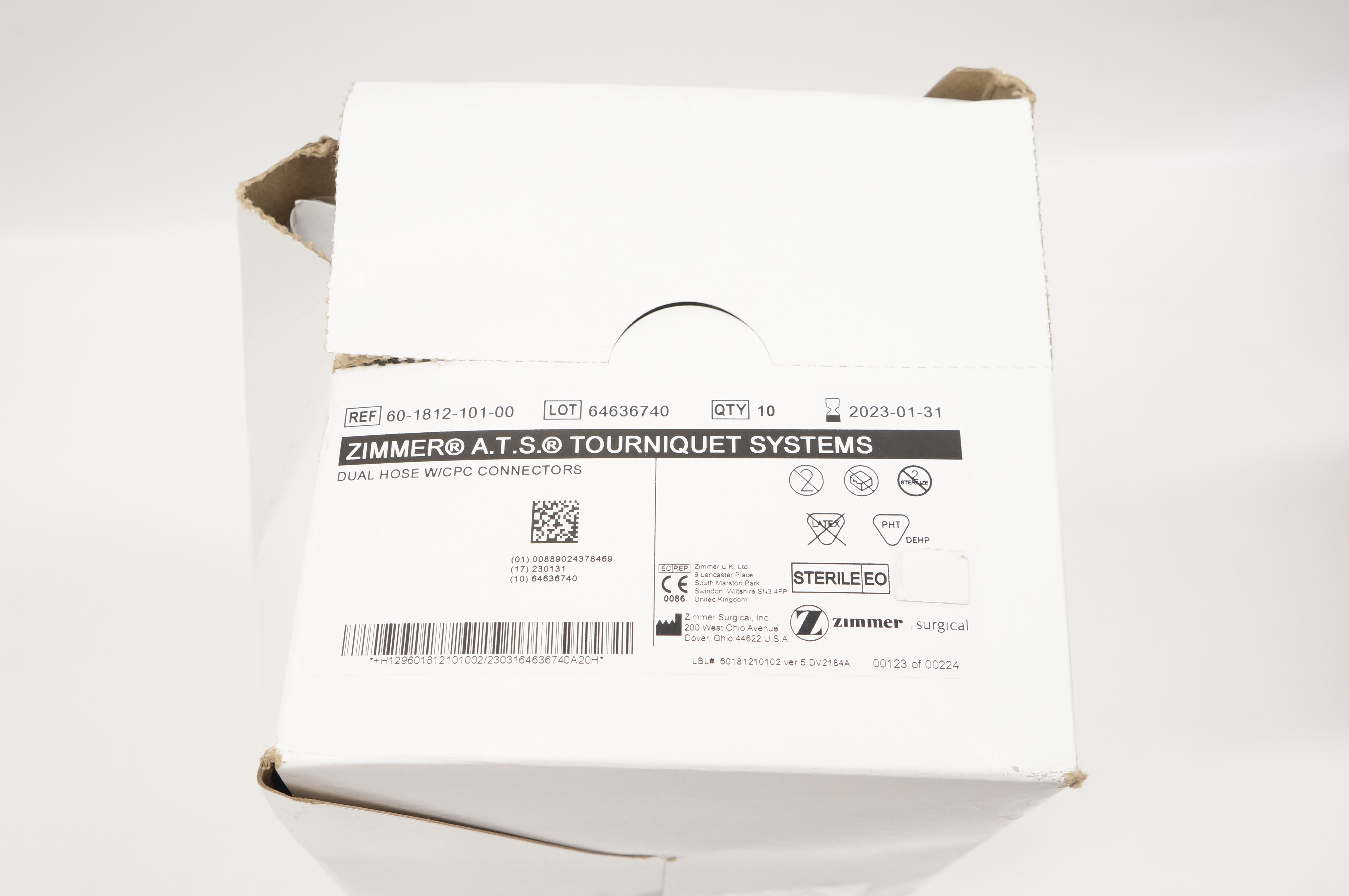 Zimmer 60181210100 ATS Tourniquet Systems Dual Hose W/CPC Connector