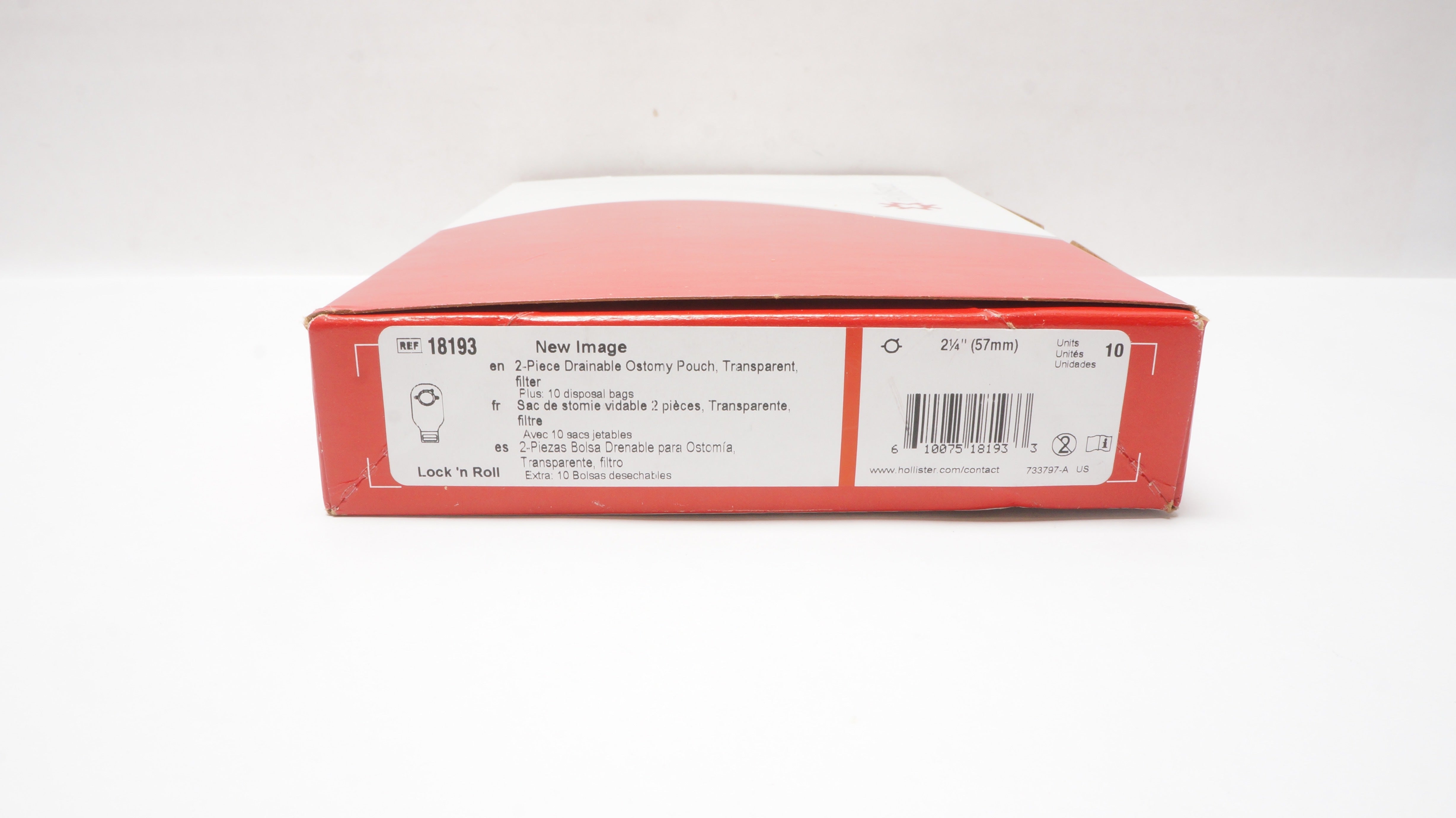 Hollister 18193 New Image 2PieceDrainable Ostomy Pouch 21/4inch Box