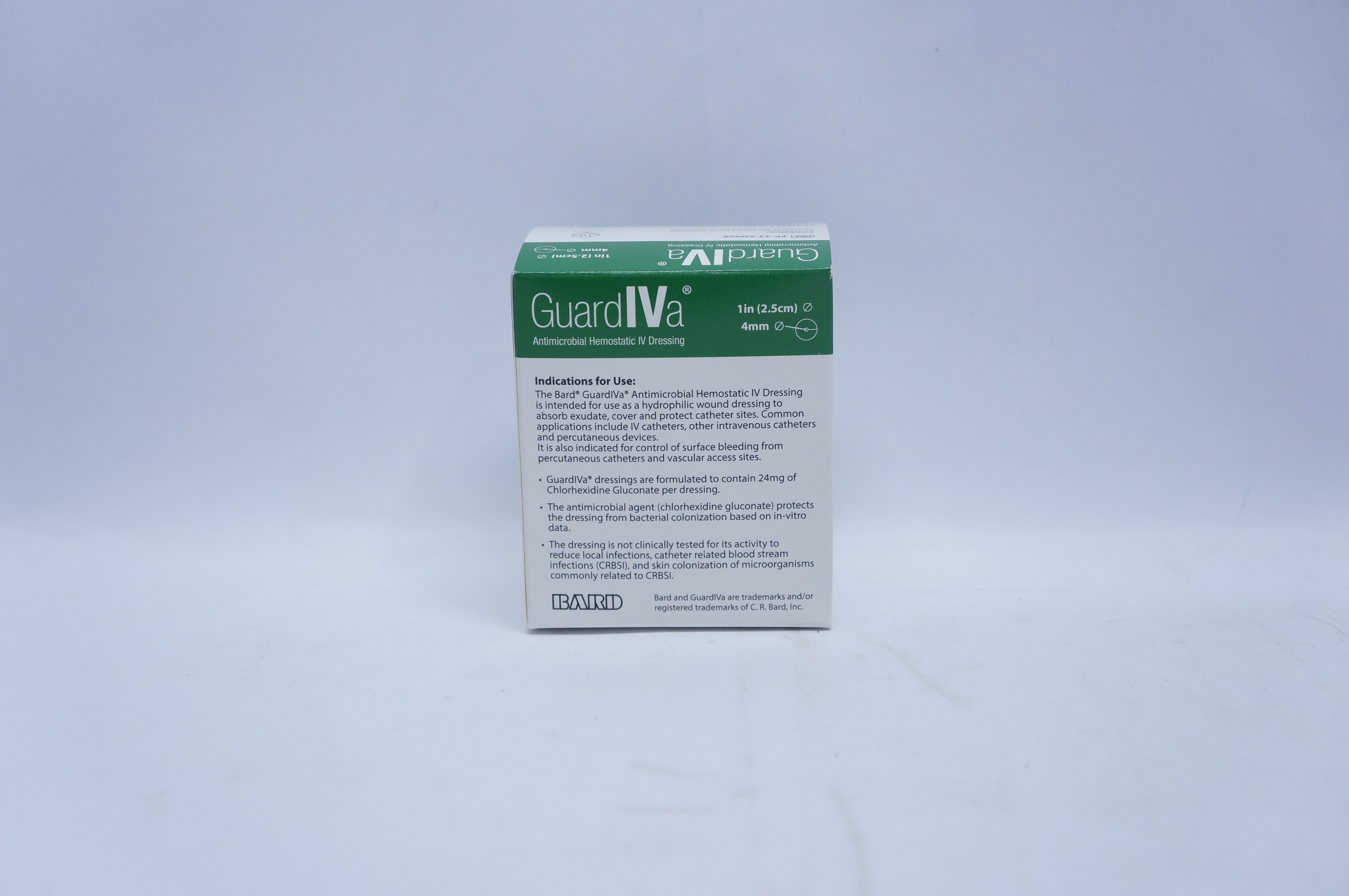 Bard FP-23-AD008 Antimicrobial Hemostatic IV Dressing 1in x 4mm (x) - Box of 10