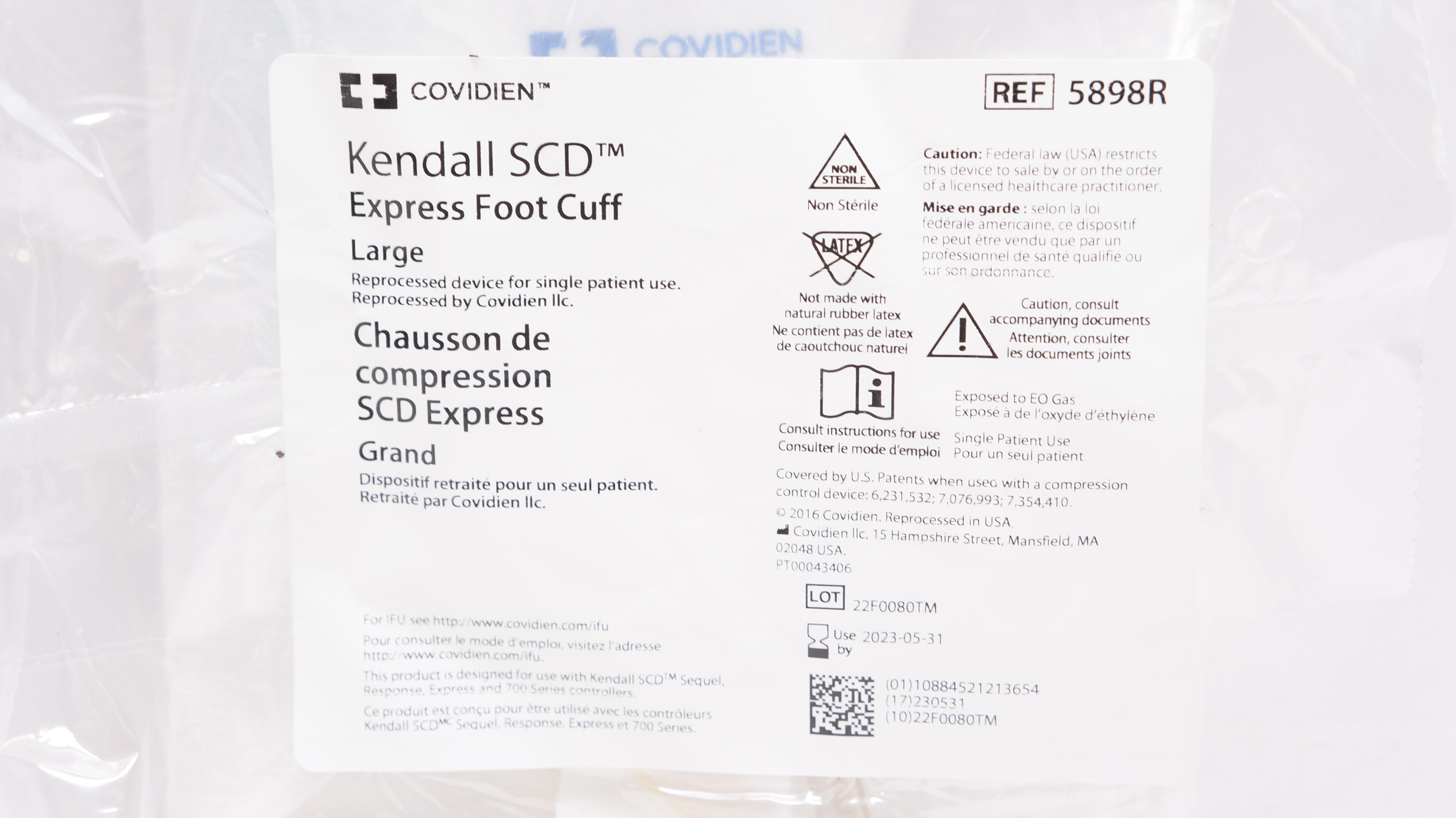 Covidien 5898R Kendall SCD Express Foot Cuff Large (x)