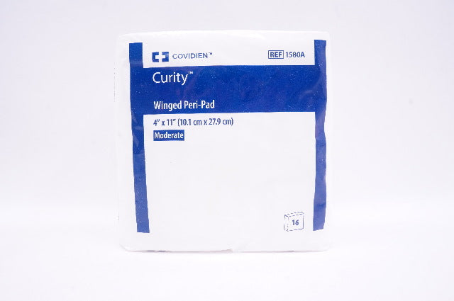 Covidien 1580A Curity Winged Peri-Pad 4inch x 11inch, Moderate - Box of 16