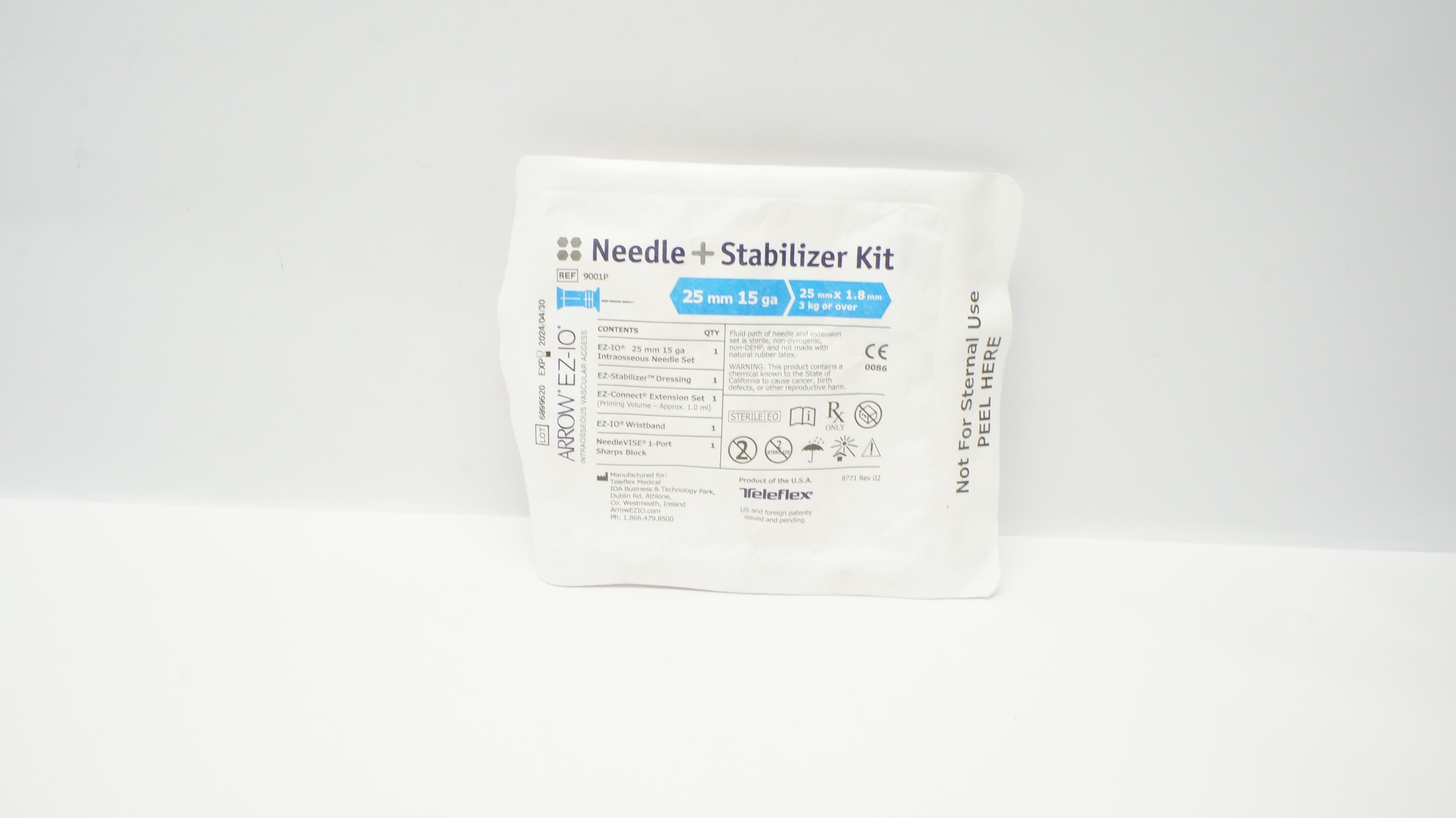 Teleflex 9001P Arrow EZ-IO Needle + Stabilizer Kit 25 mm x 15Ga (x)