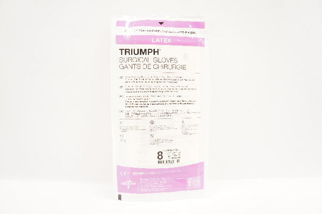 Medline MSG2280 Triumph Sterile Latex Surgical Powder Free Gloves, Size 8 (x)