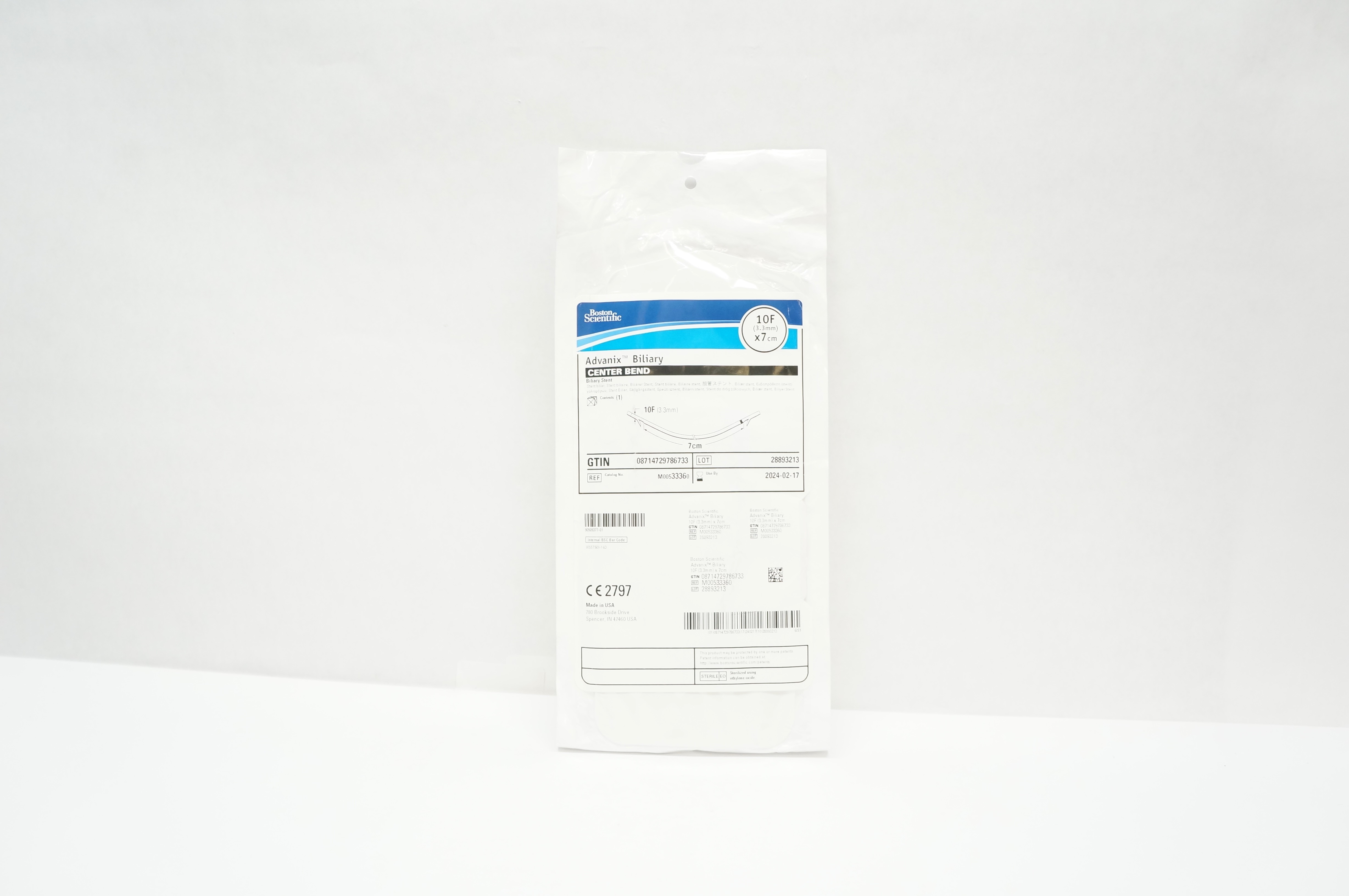 Boston Scientific M00533360 Advanix Biliary Center Bend 10F x 7cm