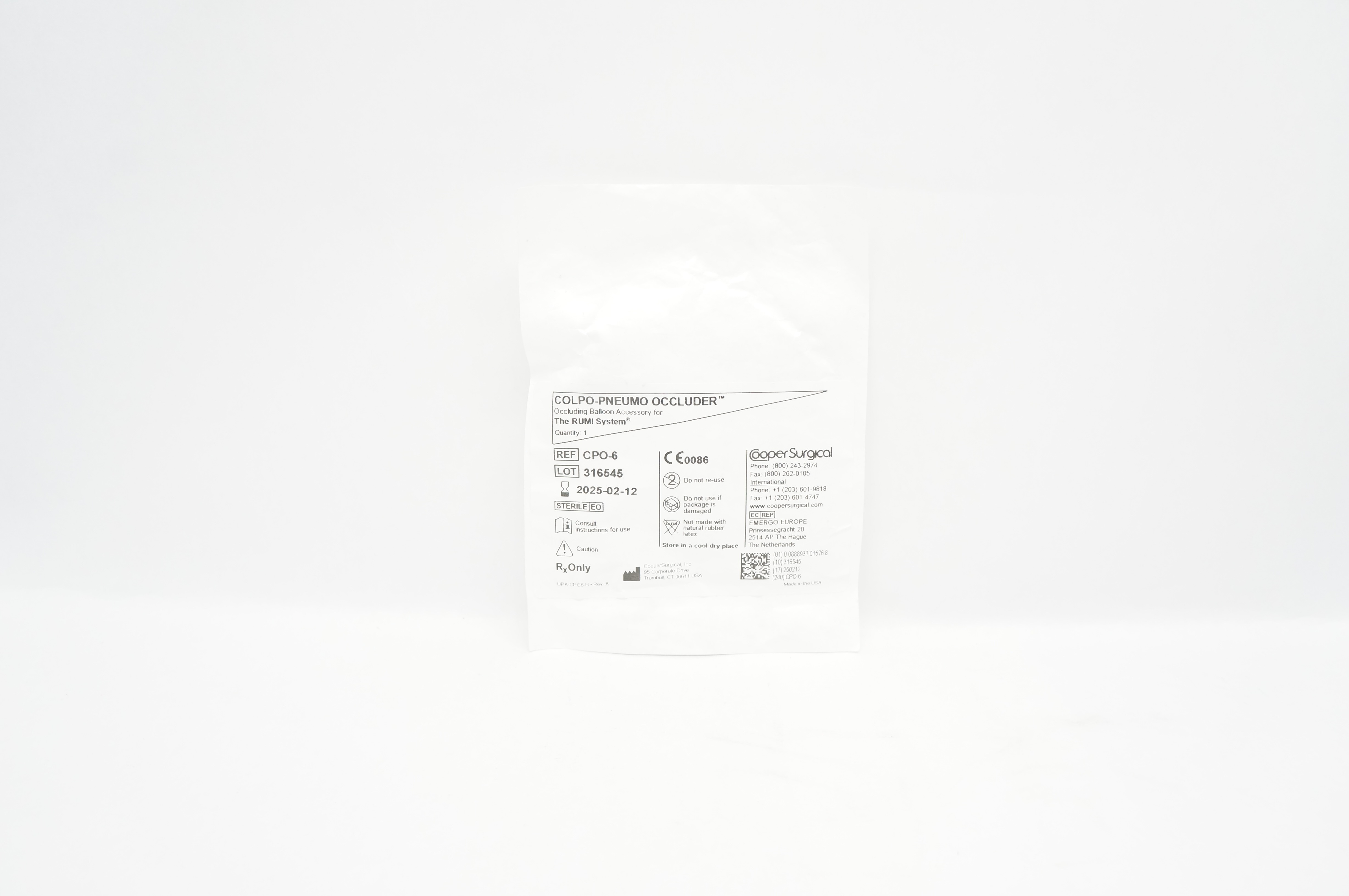 Cooper Surgical CPO-6 Colpo-Pneumo Occluding Balloon Accessory