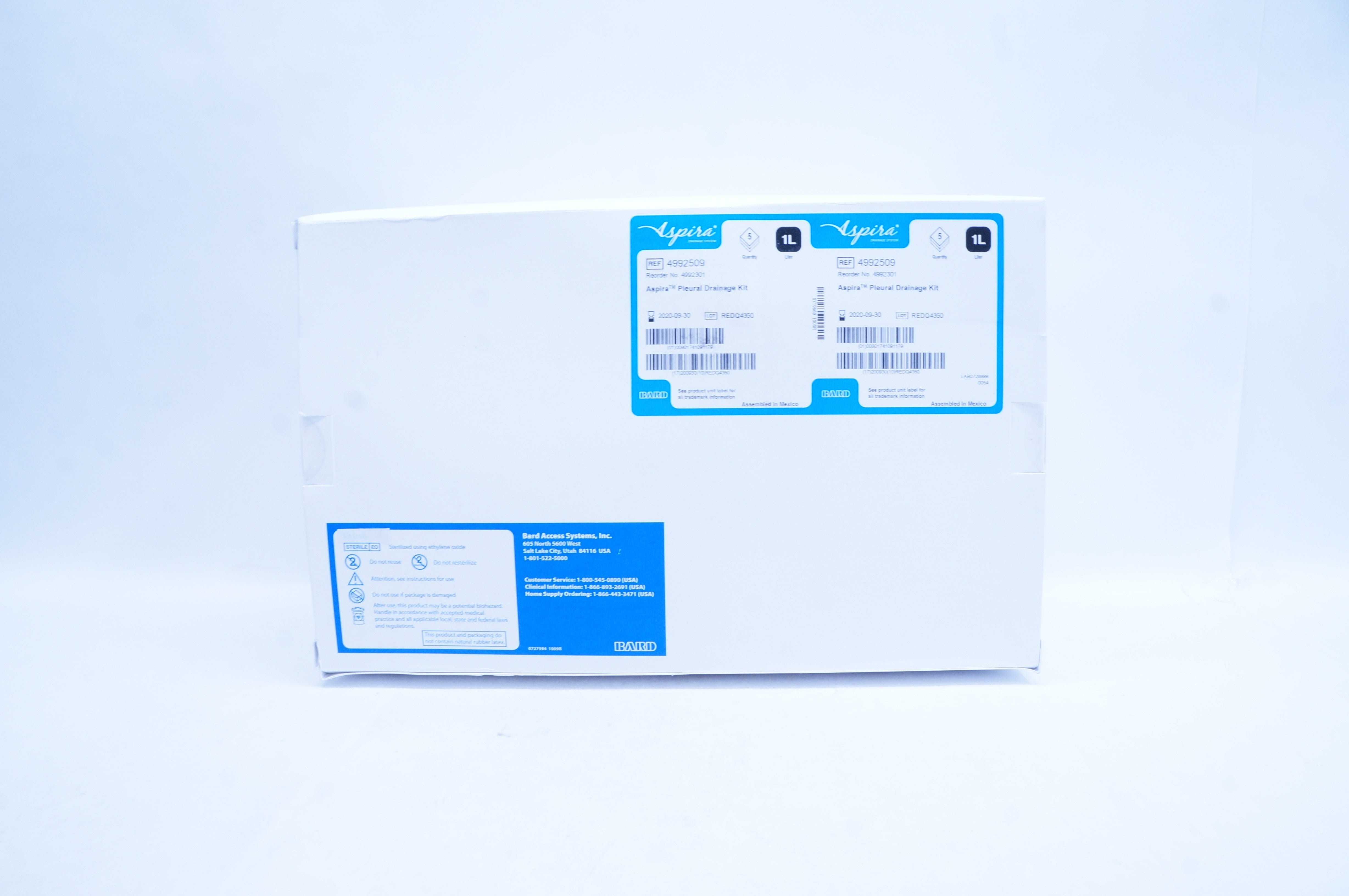Bard 4992509 Aspira Pleural Drainage Kit 1L (x) - Box of 5