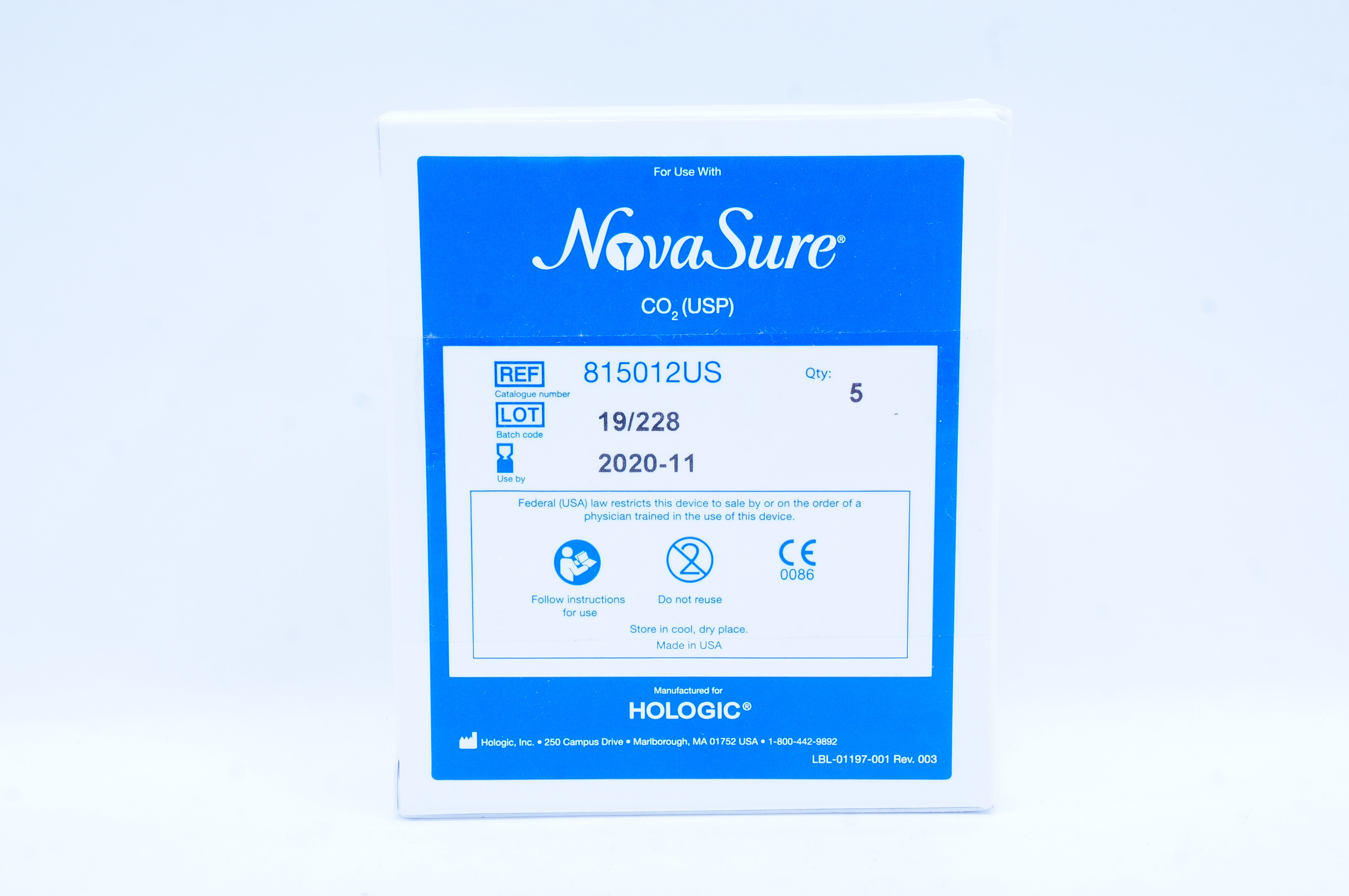 Hologic 815012US Nova Sure CO2 (x) - Box of 5