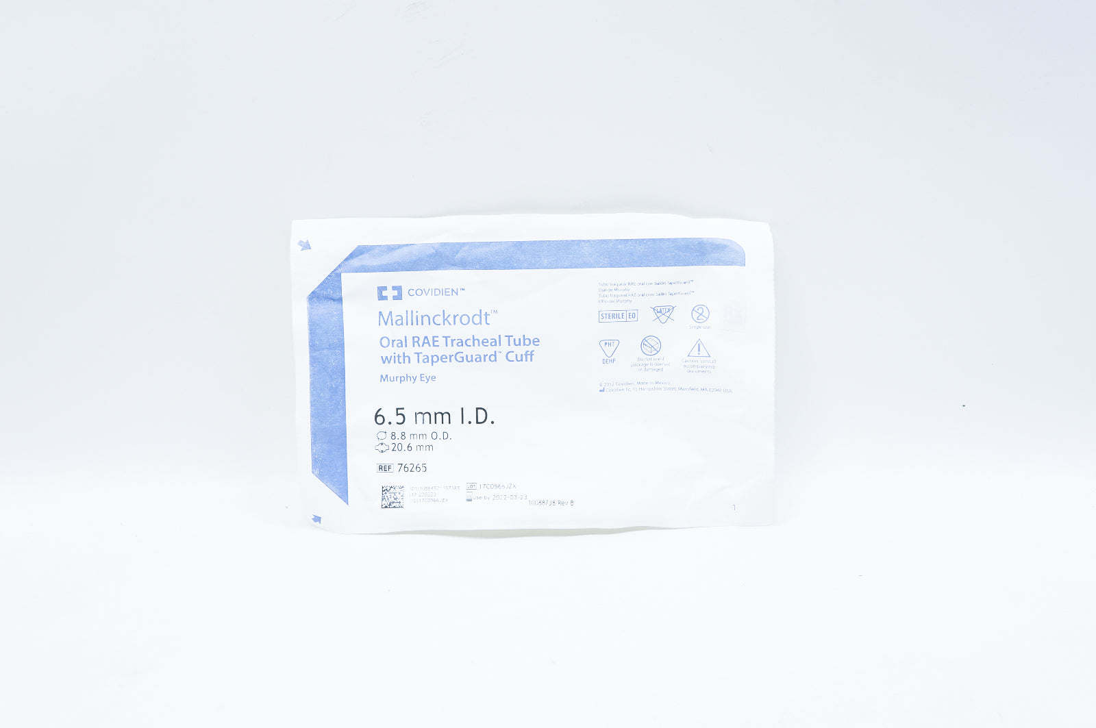 Covidien 76265 Mallinckrodt Oral RAE Tracheal Tube, 6.5mm ID x 8.8mm OD