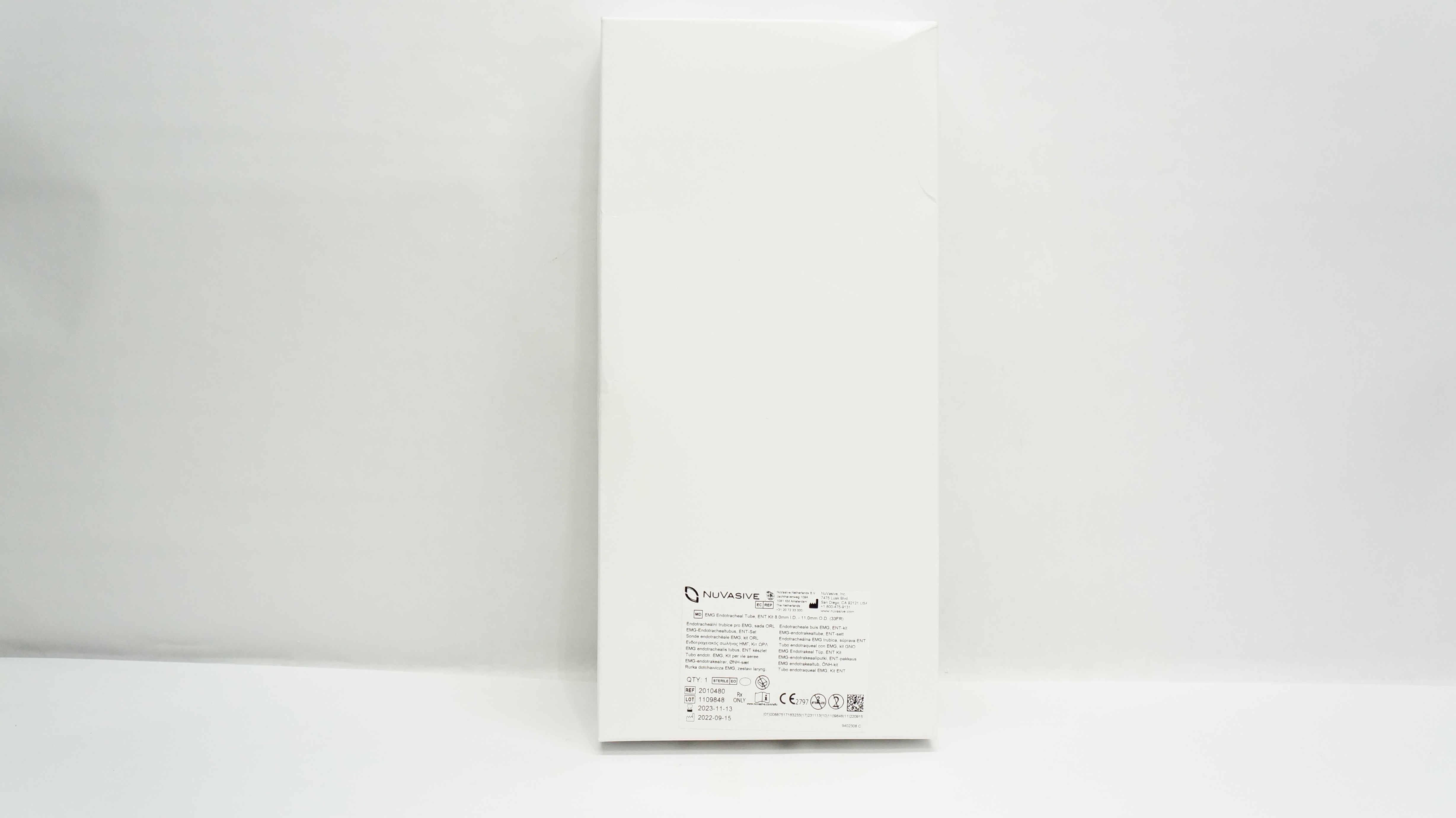 NuVasive 2010480 EMG Endotracheal Tube ENT Kit 8.0 x 11.0mm