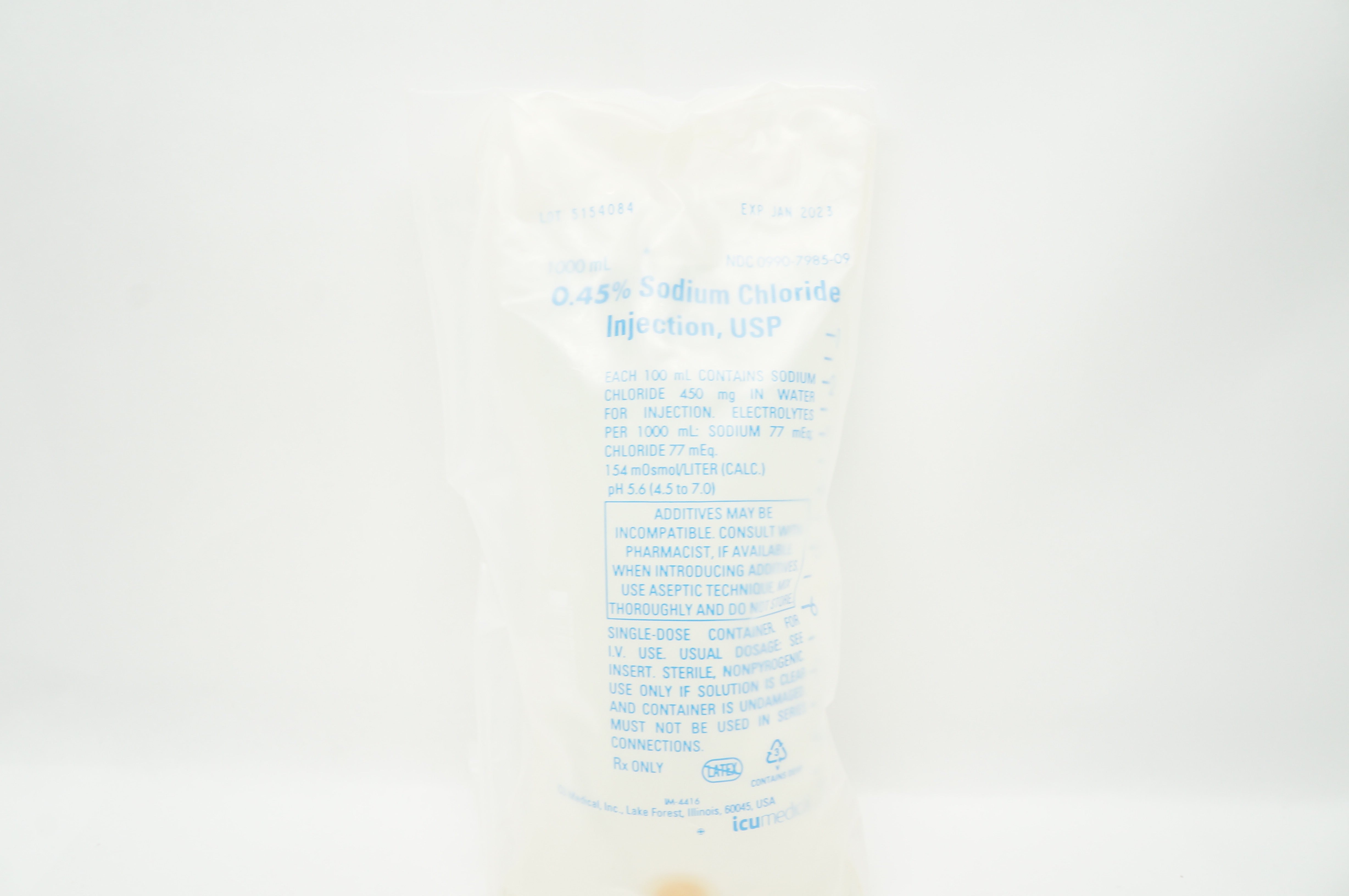 ICU Medical 0.45% Sodium Chloride Injection USP 150ml