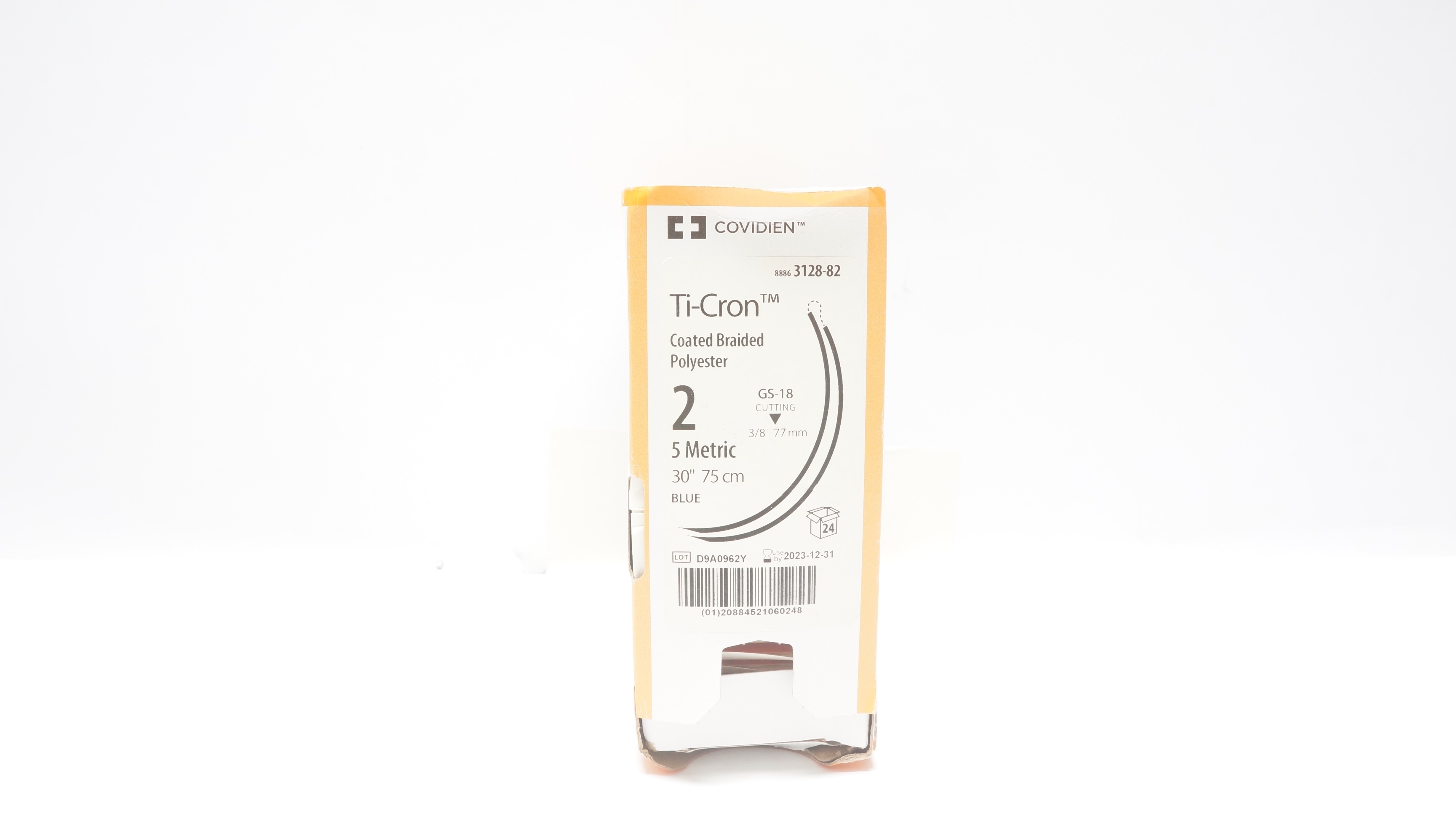 Covidien 3128-82 2 Ti-Cron Coated Polyester GS-18, 3/8 x 77mm, 30in(x)-Box of 24