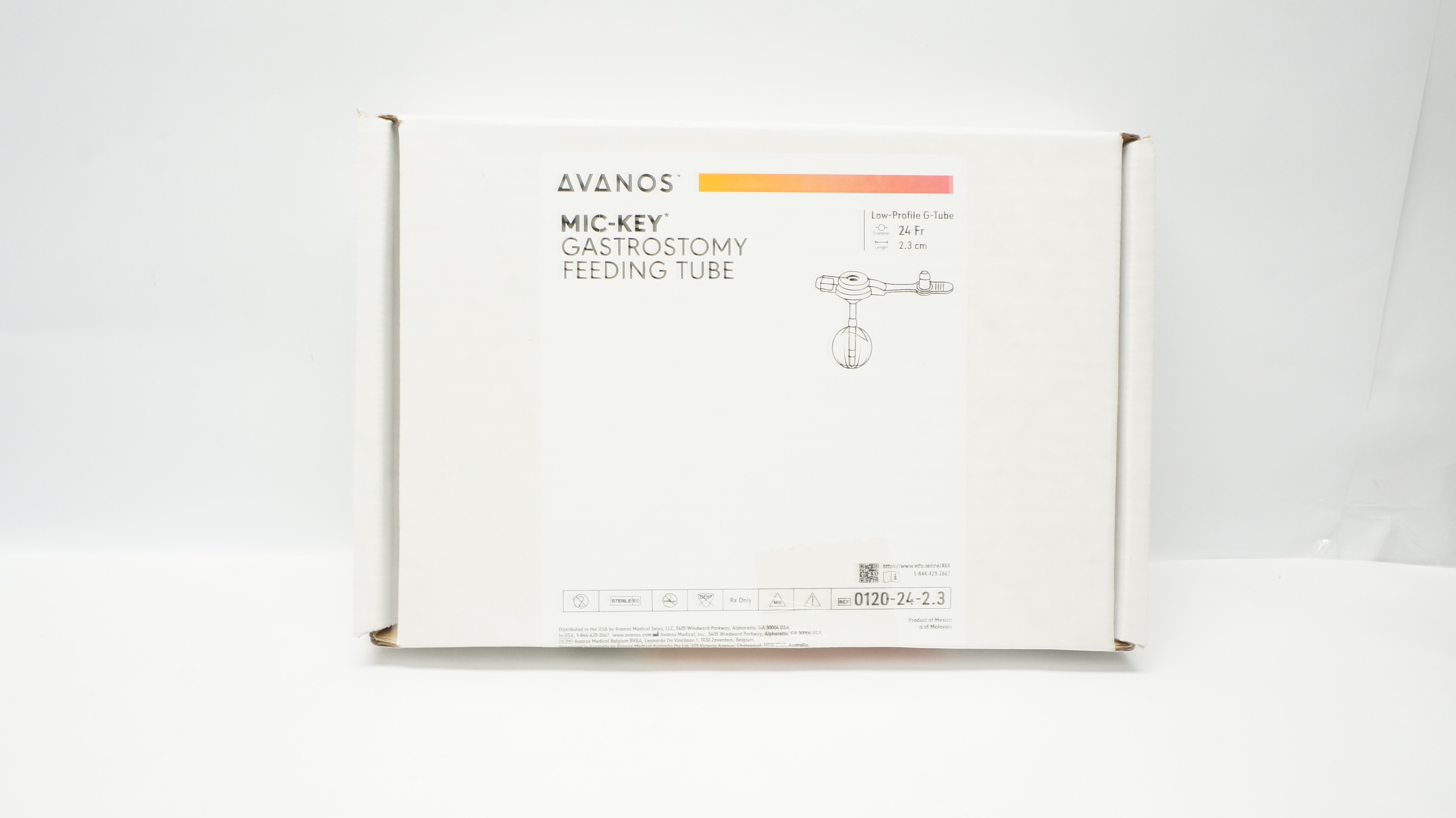 Avanos 0120-24-2.3 MIC-KEY Gastrostomy Feeding Tube 24Fr x 2.3cm (x)